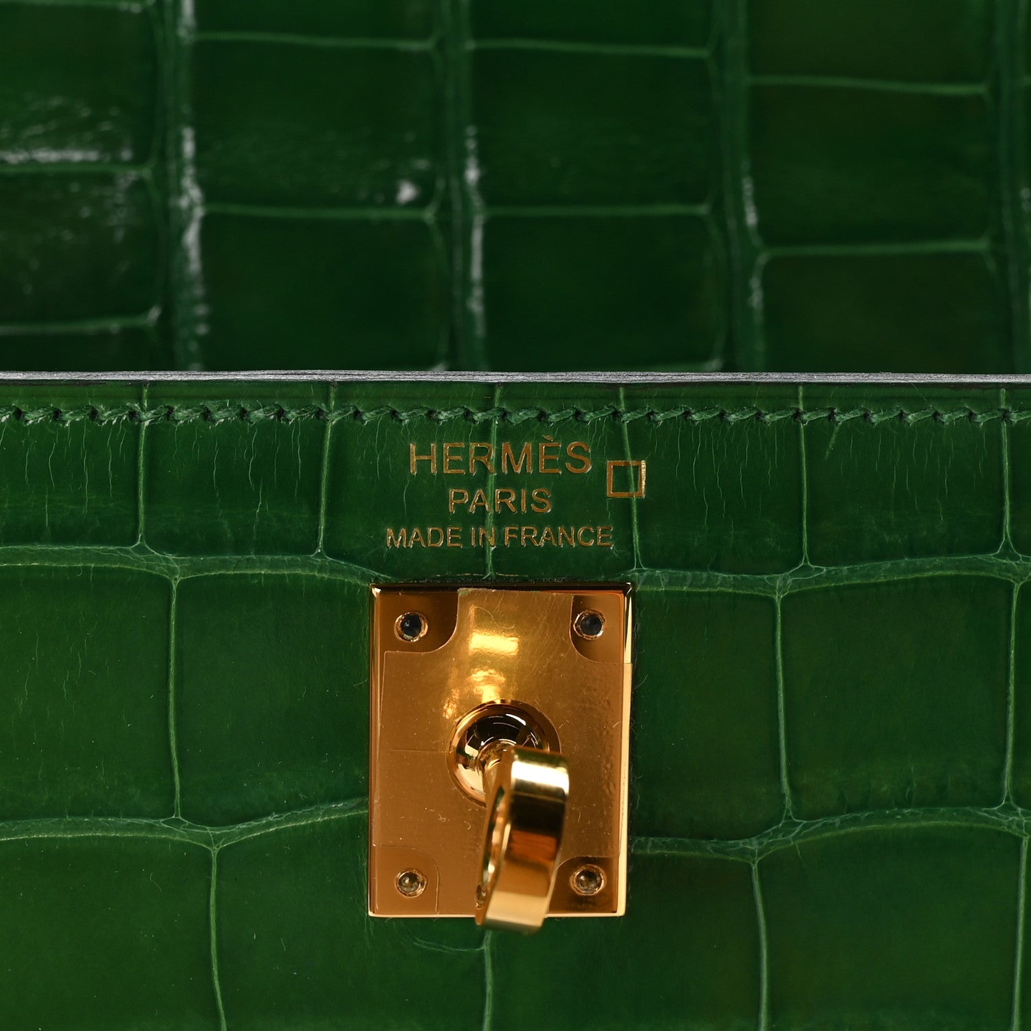 Shiny Alligator Kelly Sellier 25 Cactus