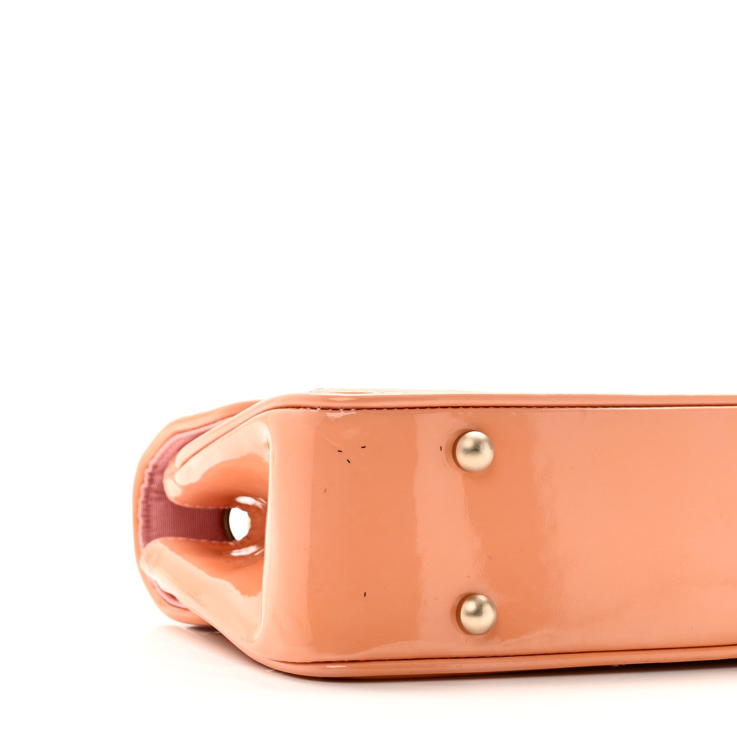 Patent Calfskin Scallop Quilted Single Flap Pink