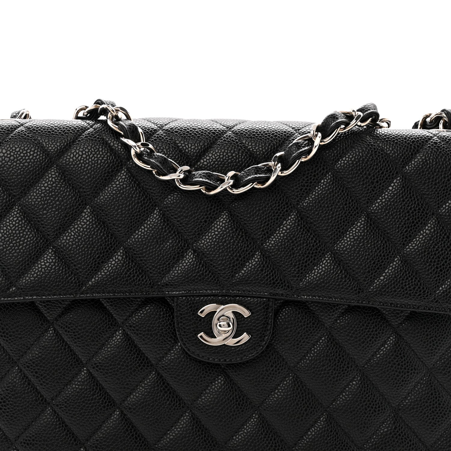 Caviar Jumbo Single Flap Black
