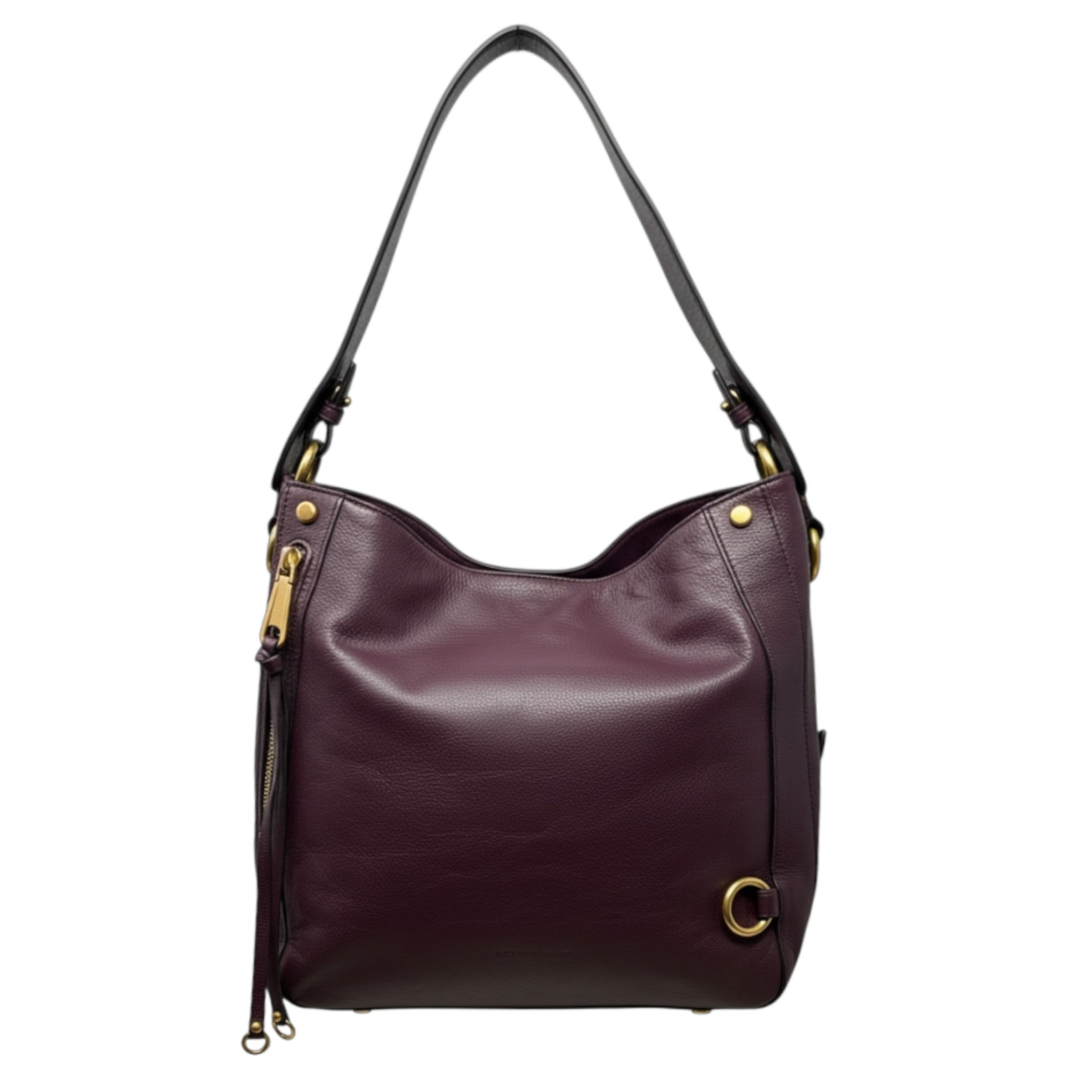 M.A.B. Leather Hobo In Malbec Designer By Rebecca Minkoff, Size: Medium