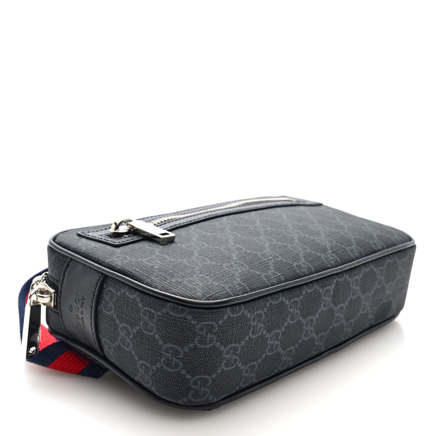 Soft GG Supreme Monogram Web Belt Bag Black Grey