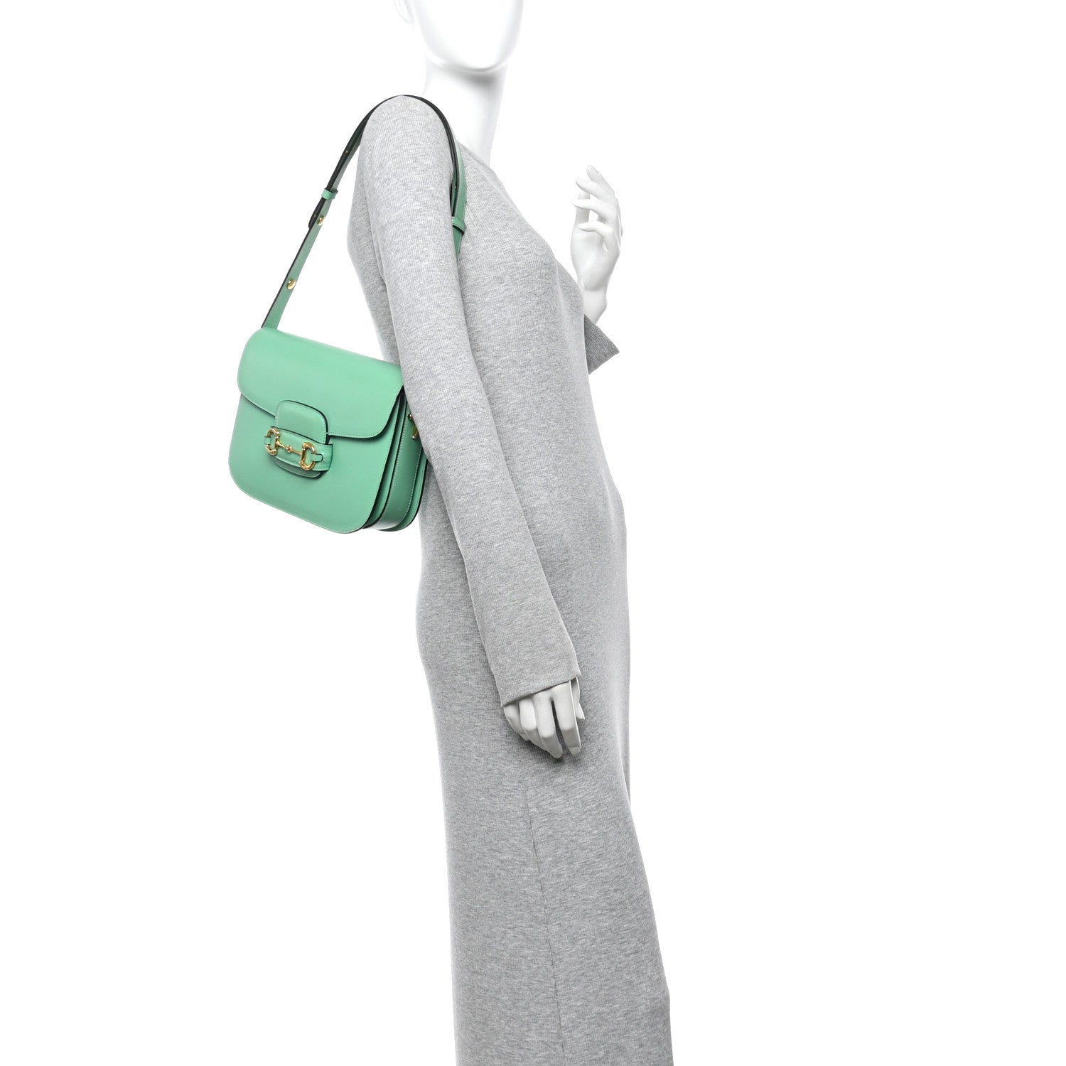 Azalea Calfskin Horsebit 1955 Shoulder Bag Light Green
