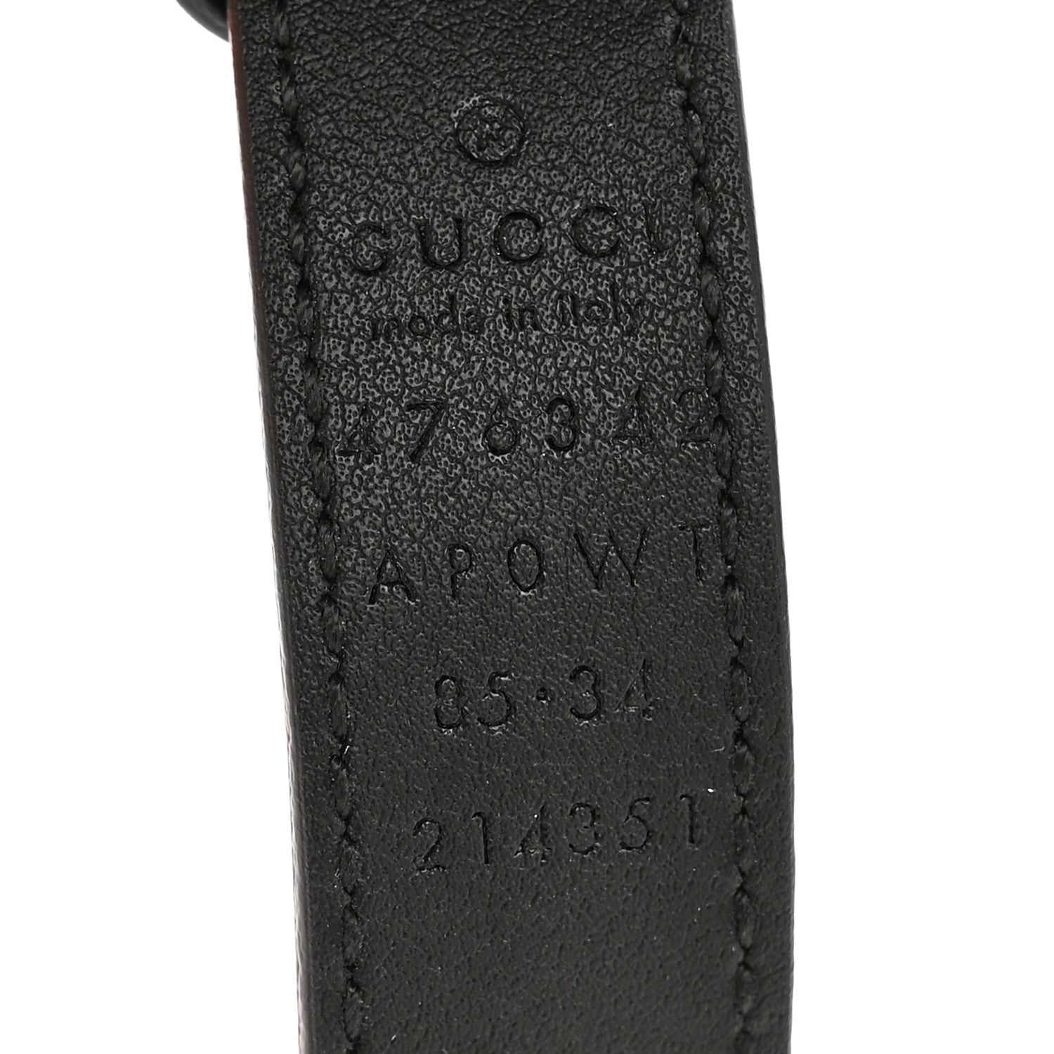 Calfskin Pearl Double G 20mm Belt 85 34 Black Cream