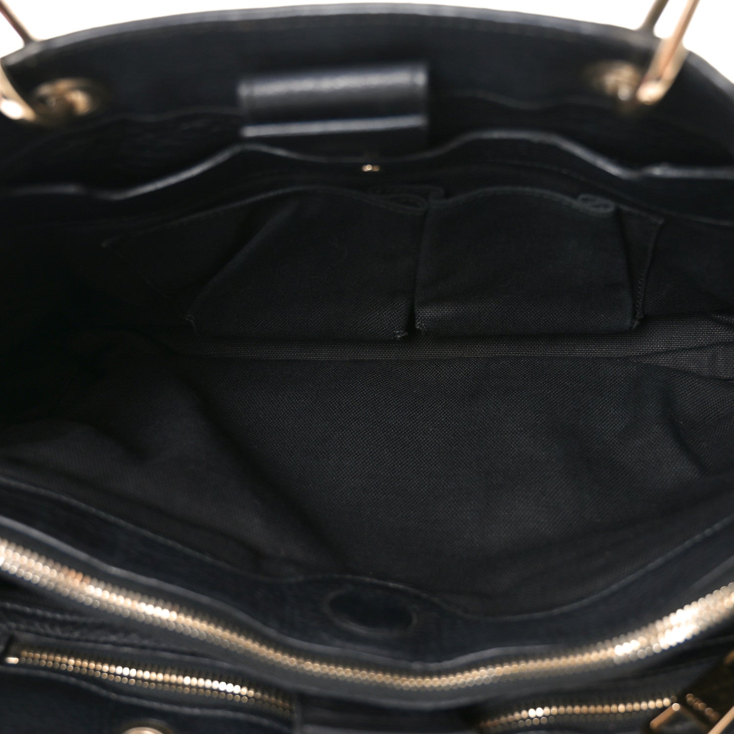 Pebbled Calfskin Medium Bamboo Shopper Tote Black