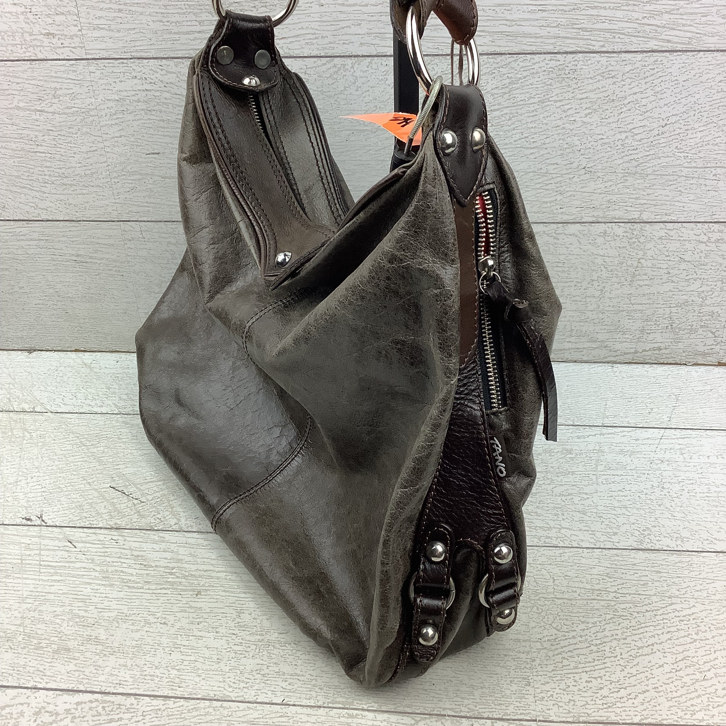 Handbag Leather By Clothes Mentor, Size: Medium