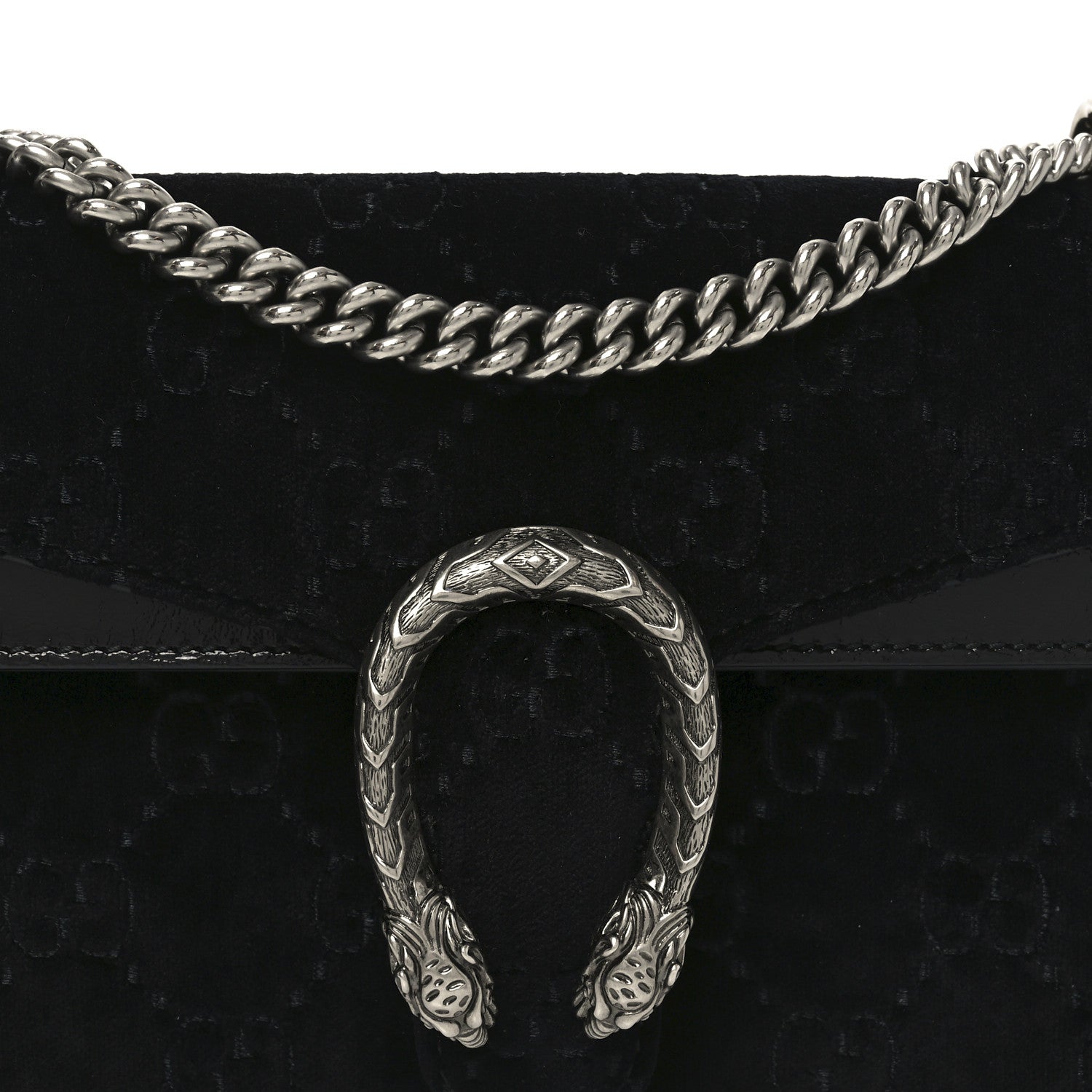 Velvet GG Monogram Small Dionysus Shoulder Bag Black