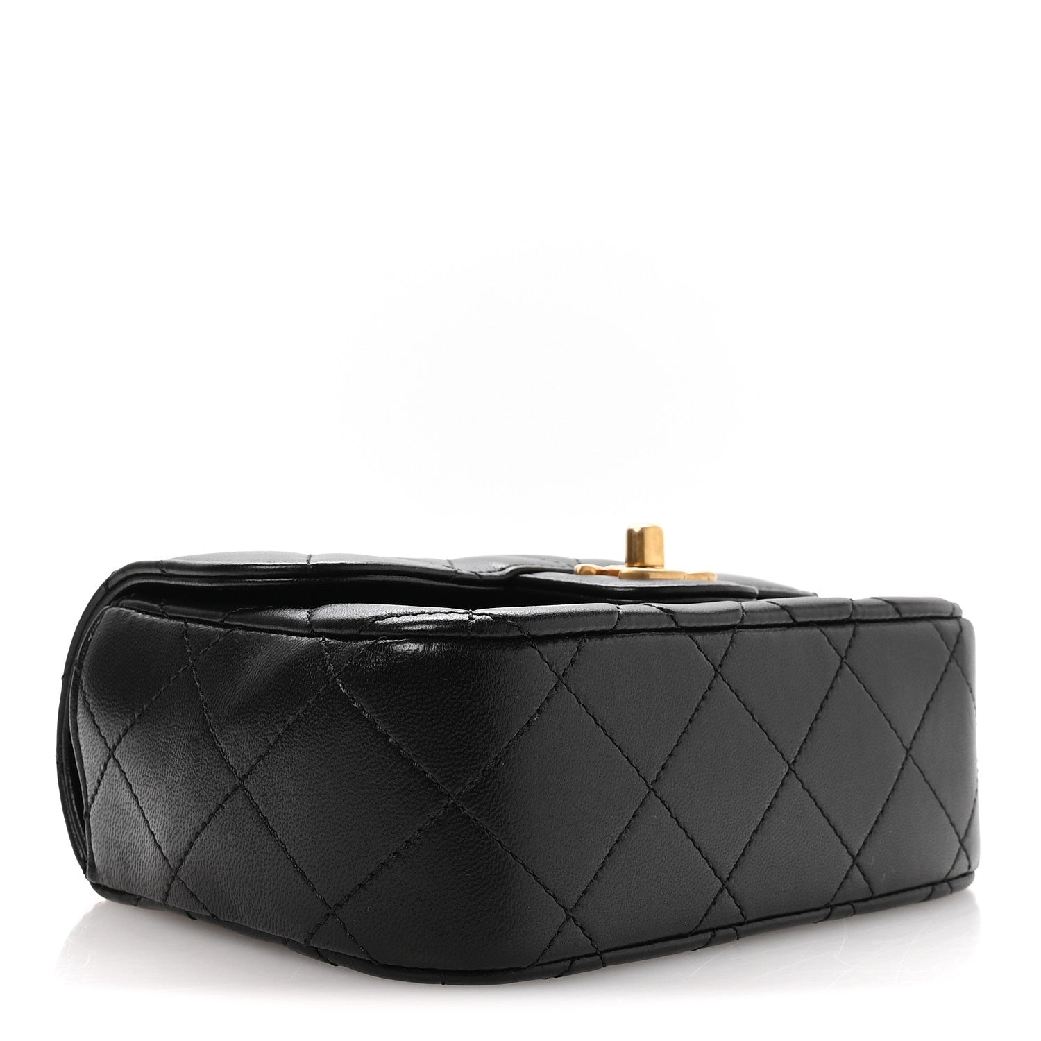 Lambskin Quilted Bijoux Chain Mini Top Handle Flap Black