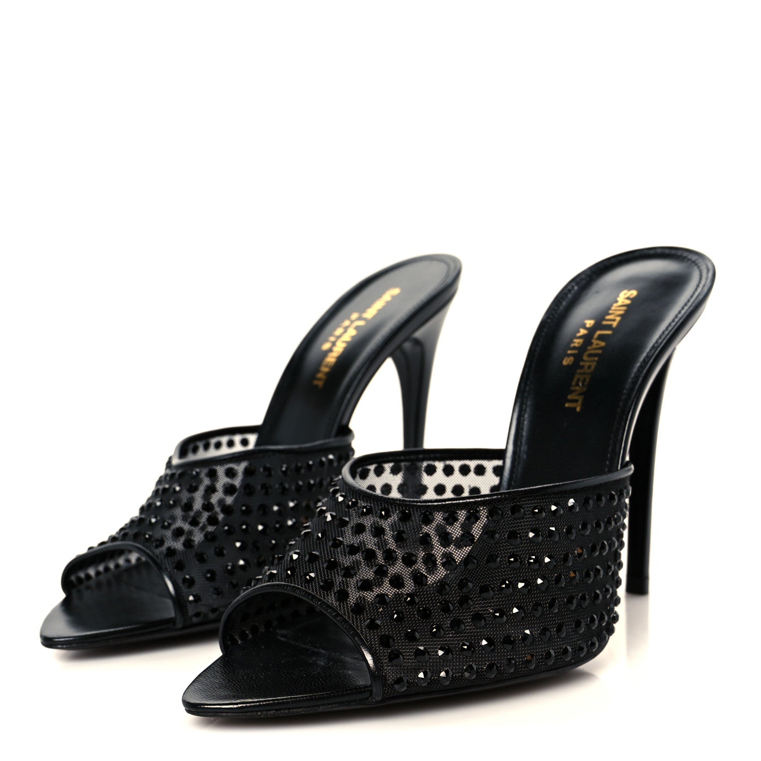 Tulle Strass Gippy 110 Mule Sandals 37.5 Black