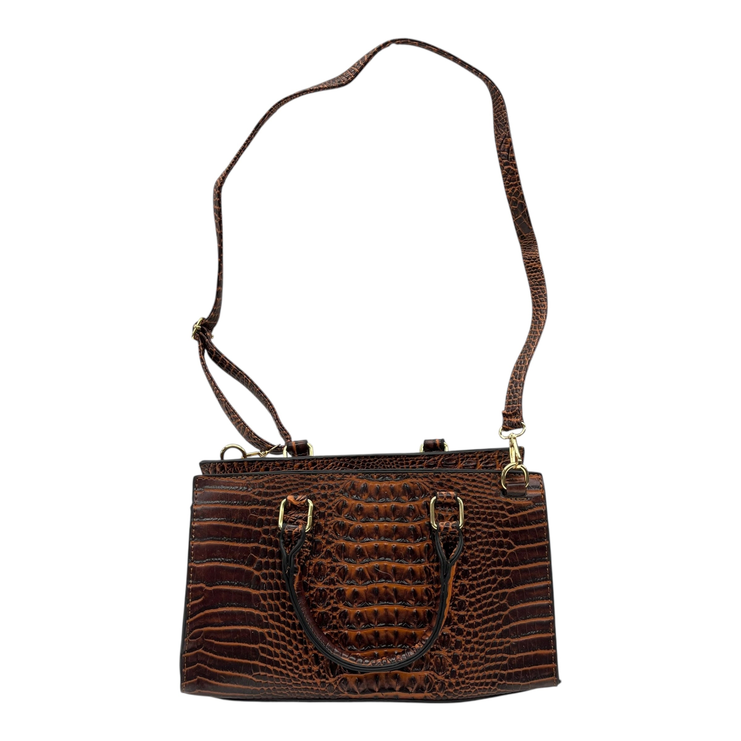Crossbody By Clothes Mentor In Brown & Orange, Size:Medium