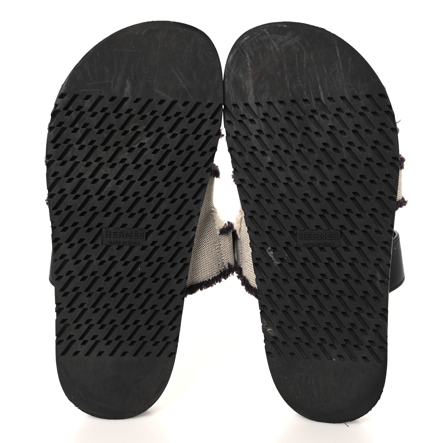 Techno Fringed H Canvas Caflskin Womens Chypre Sandals 38 Prunoir Black