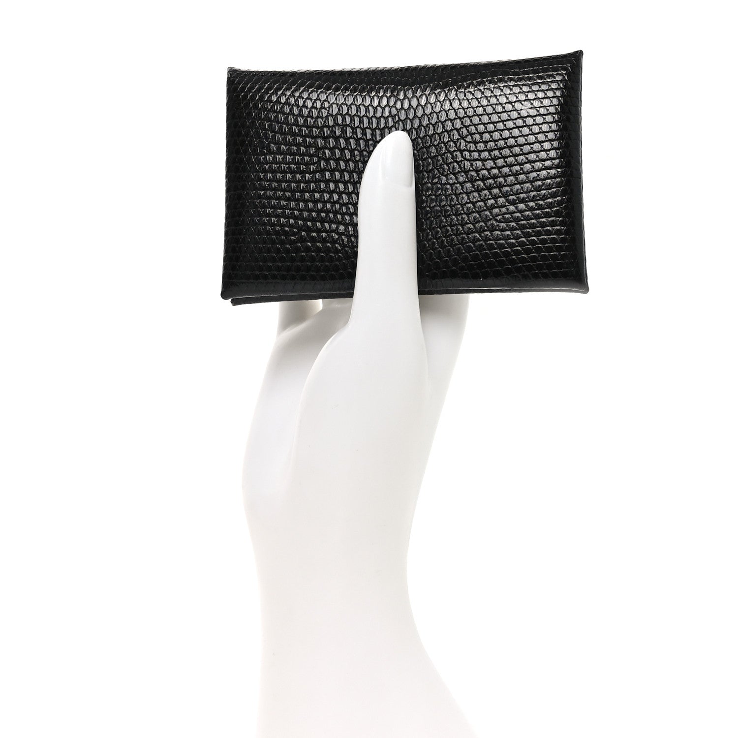 Lizard Calvi Card Case Black