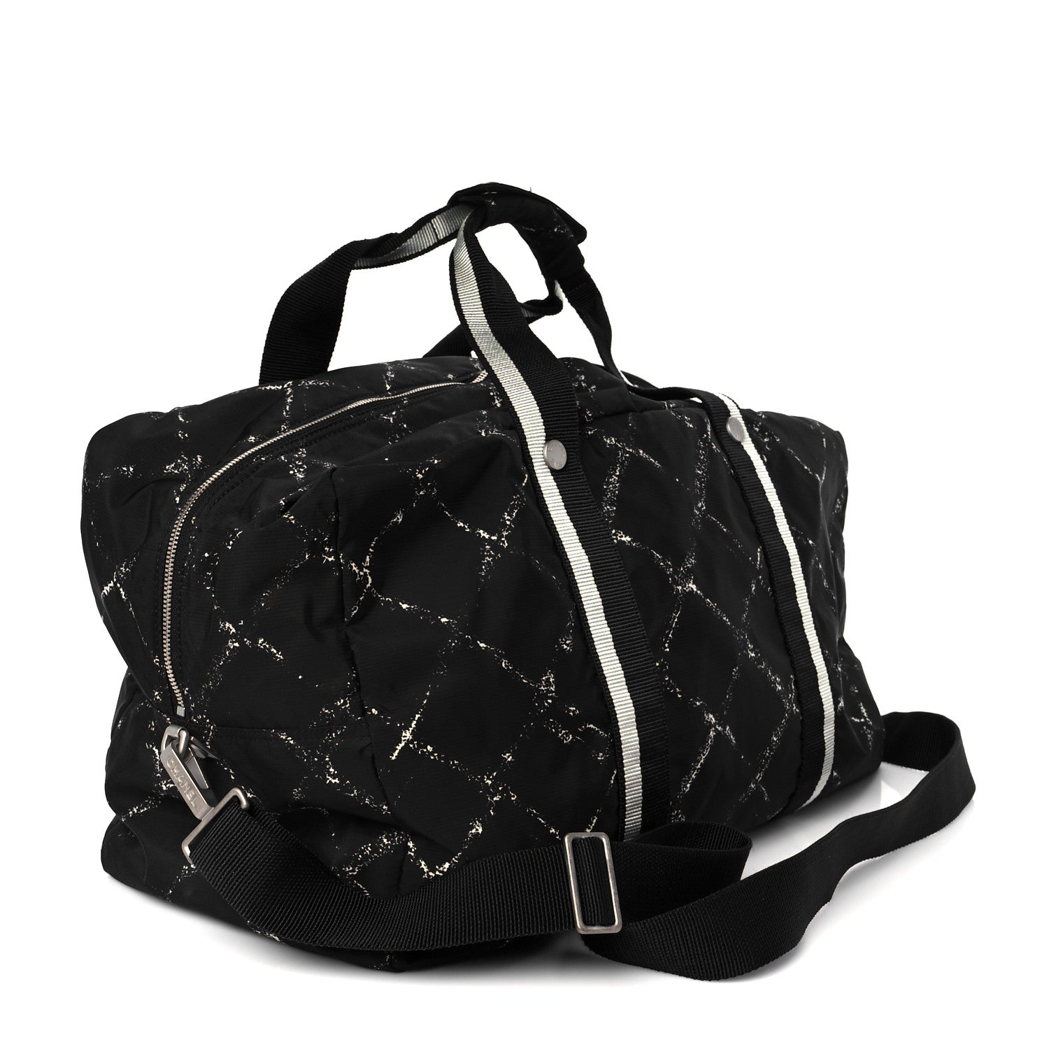 Nylon Large Travel Duffle Bag Black