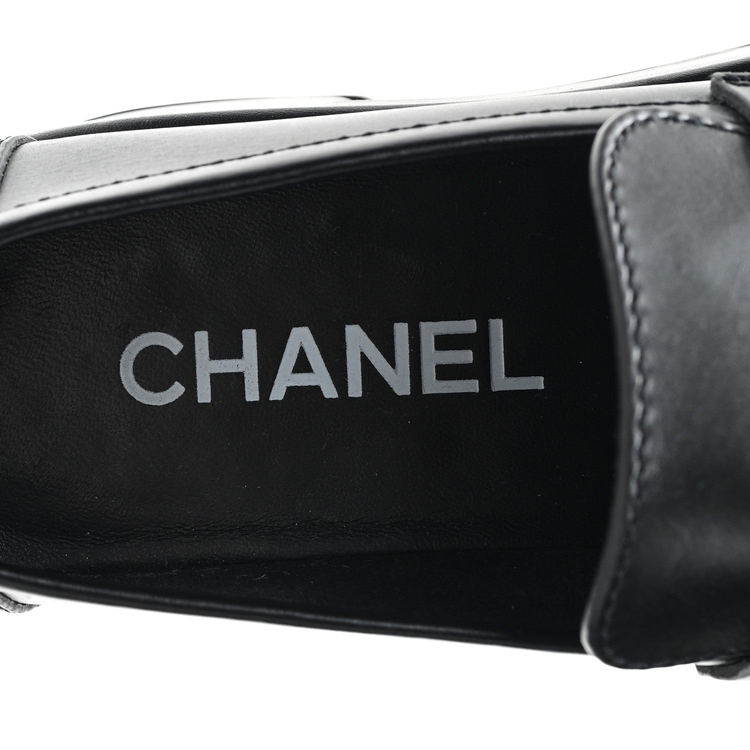 Calfskin CC Platform Loafers 38 Black