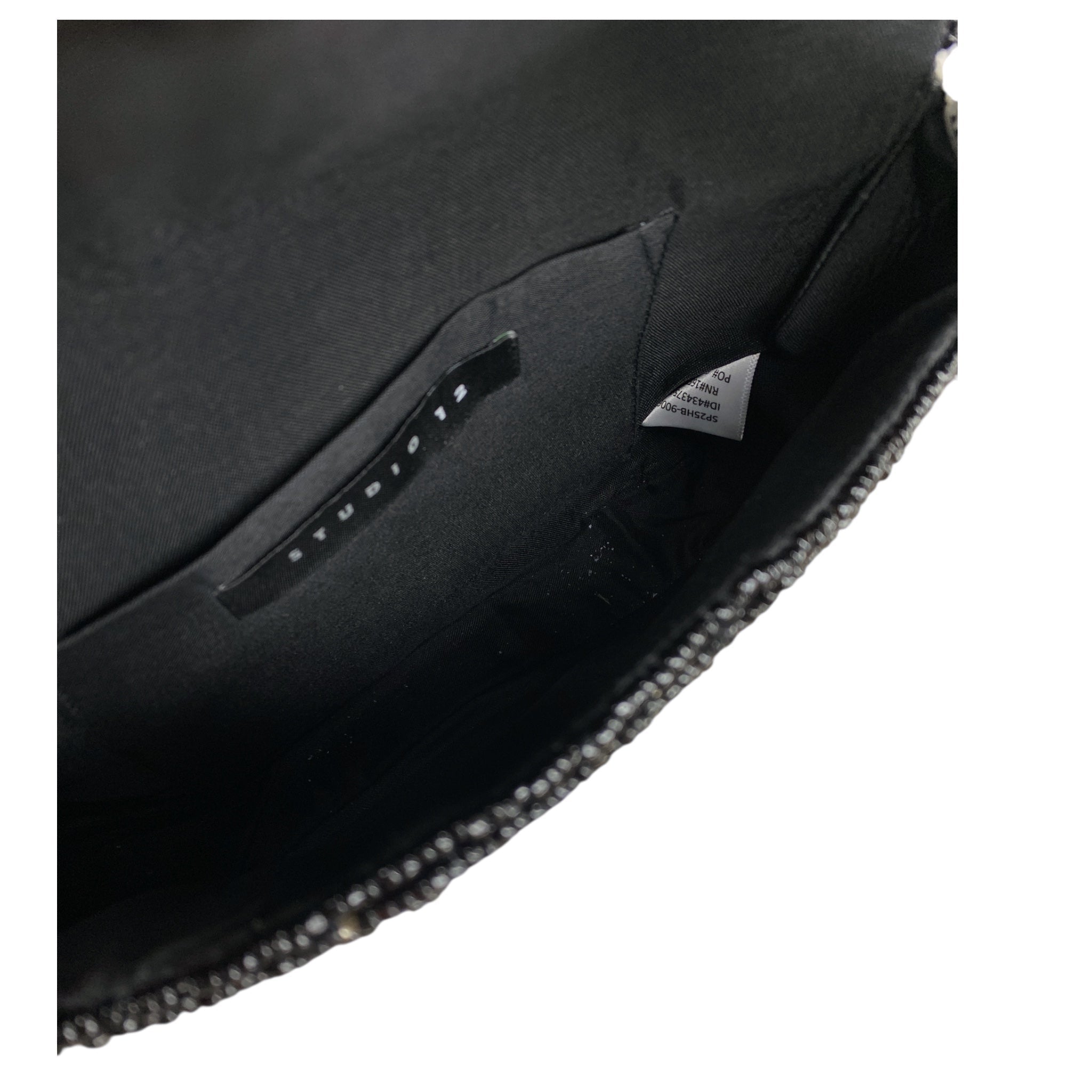Handbag By Studio 12 In Black & Silver, Size:Small