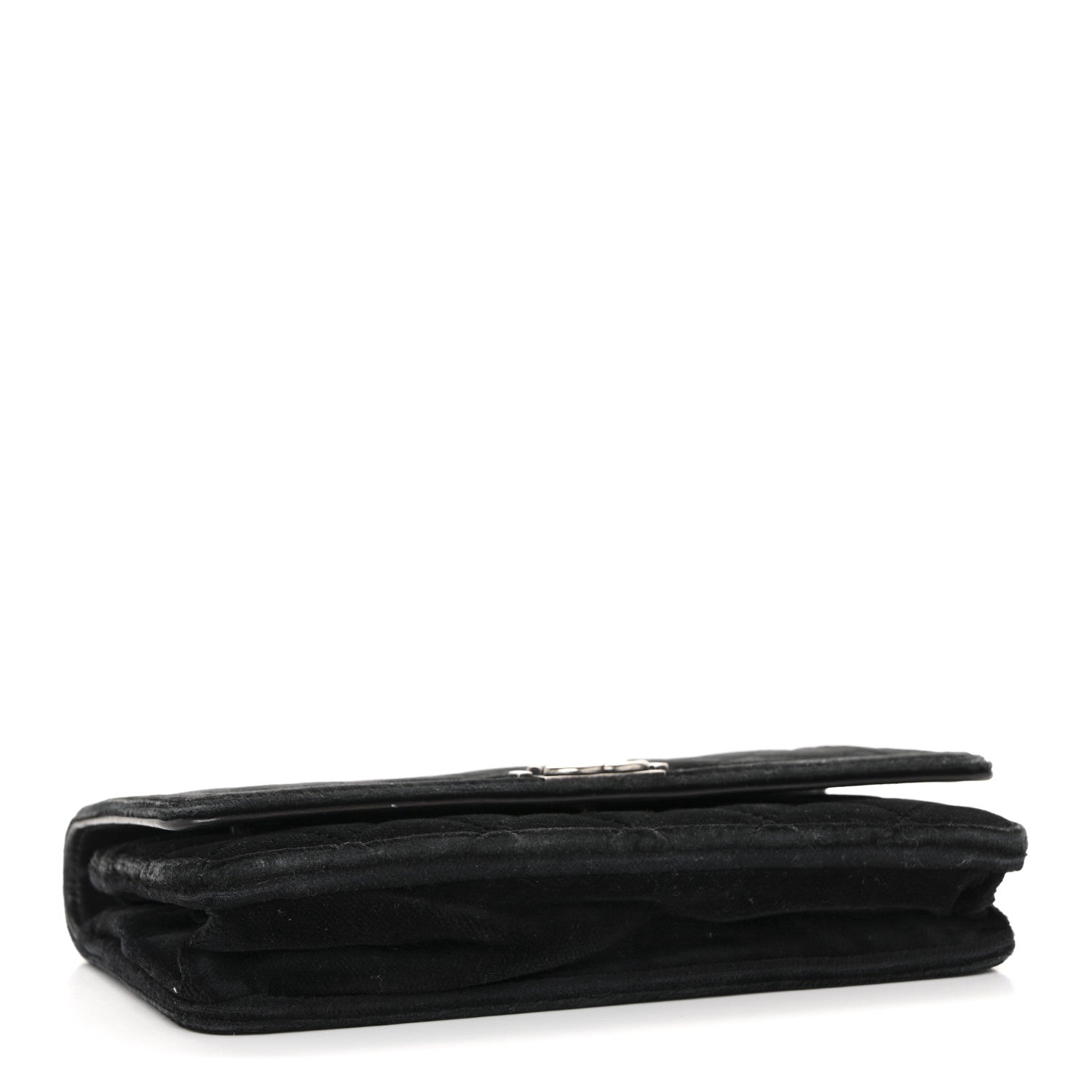 Velvet Quilted Boy Wallet On Chain WOC Black