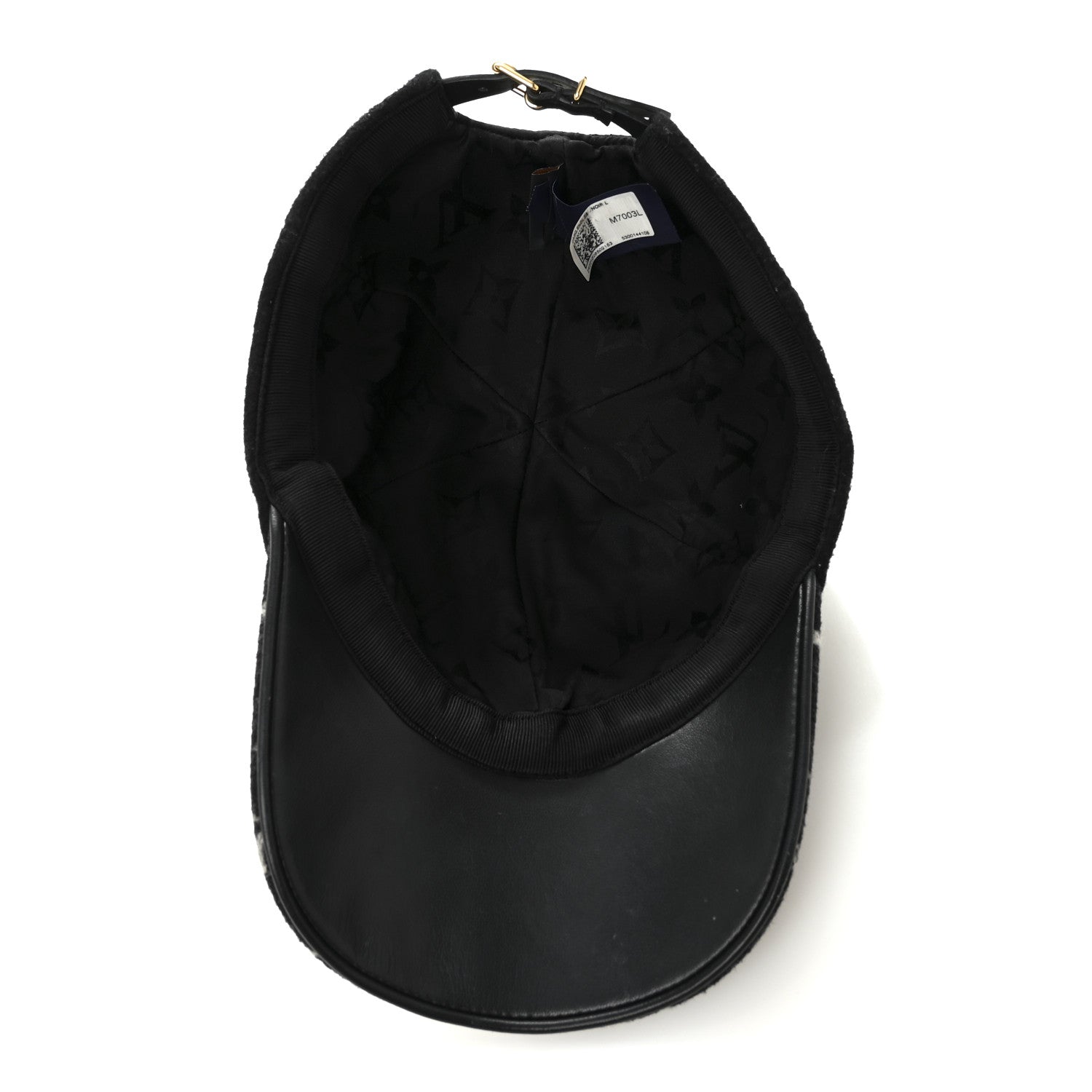 Wool Silk Monogram Endless Cap L Black