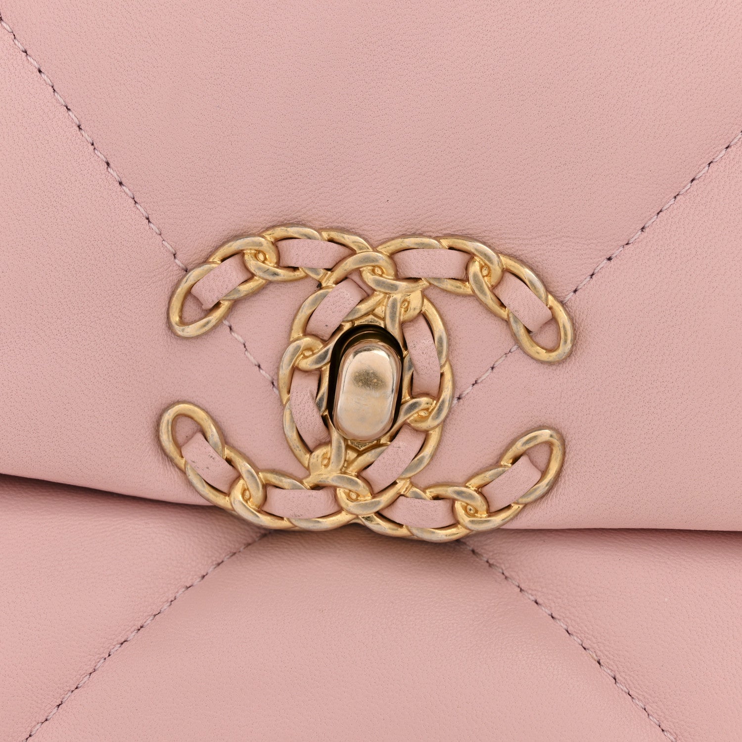 Lambskin Quilted Medium Chanel 19 Flap Light Pink