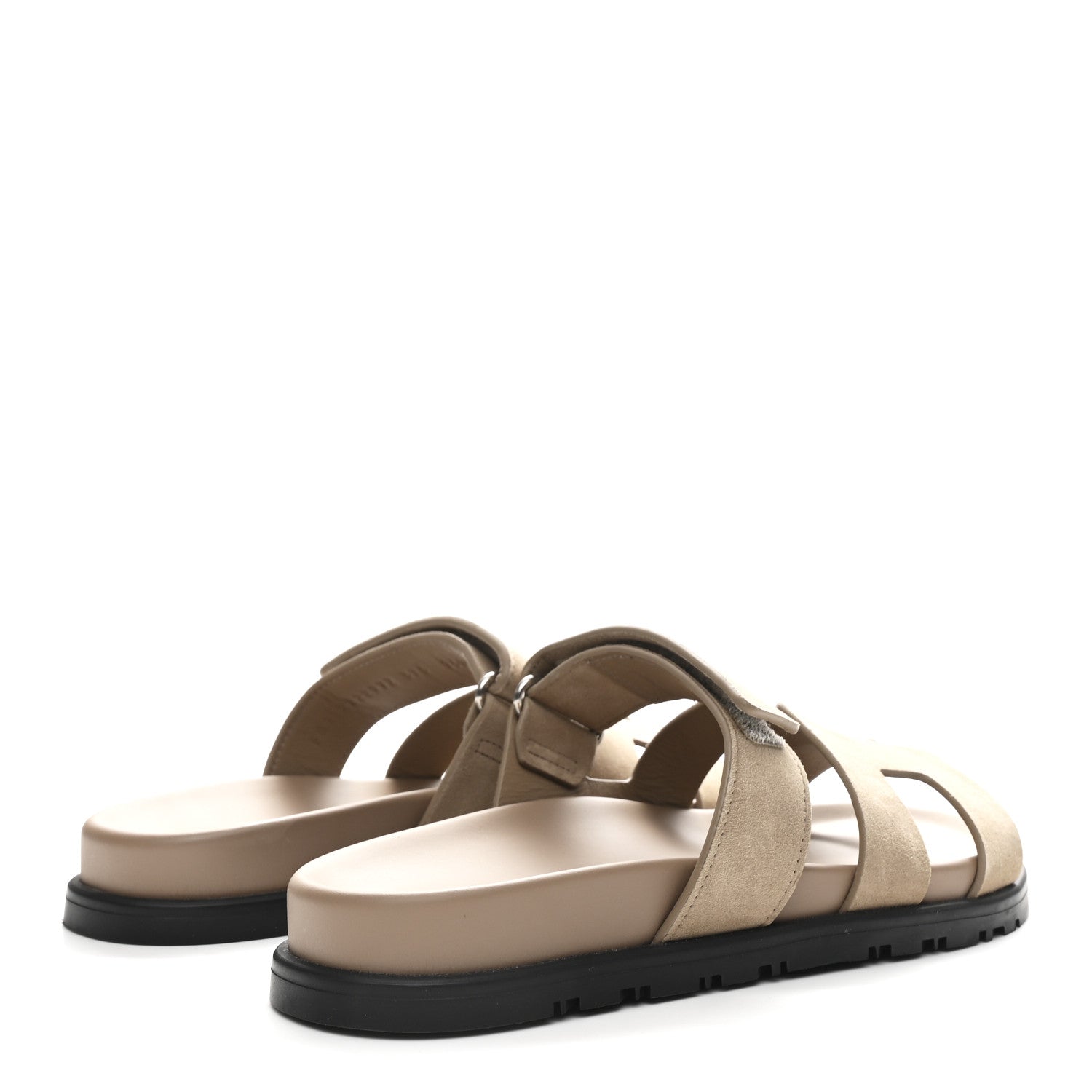 Suede Goatskin Womens Chypre Sandals 37.5 Beige Sable