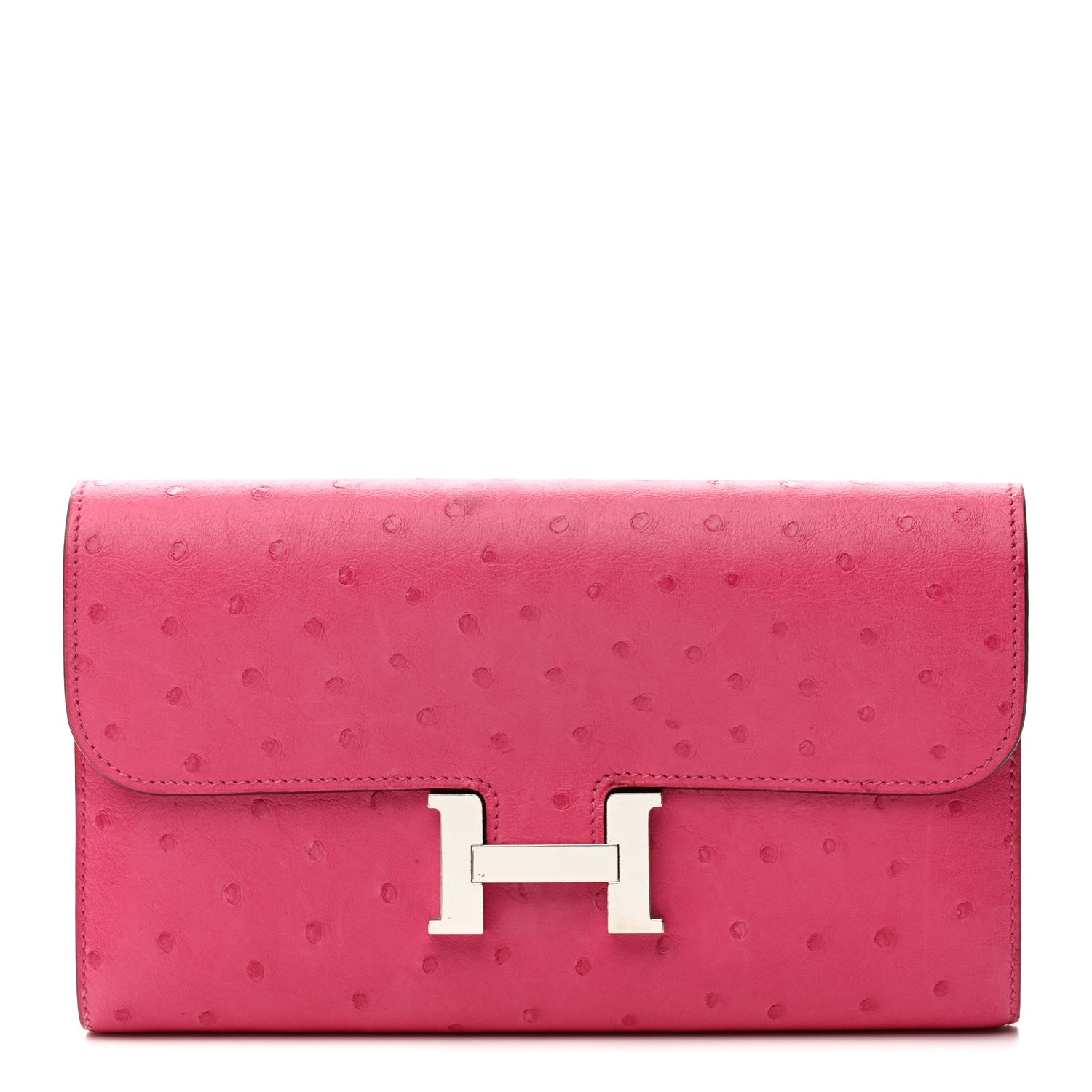Ostrich Constance Long Wallet Rose Tyrien