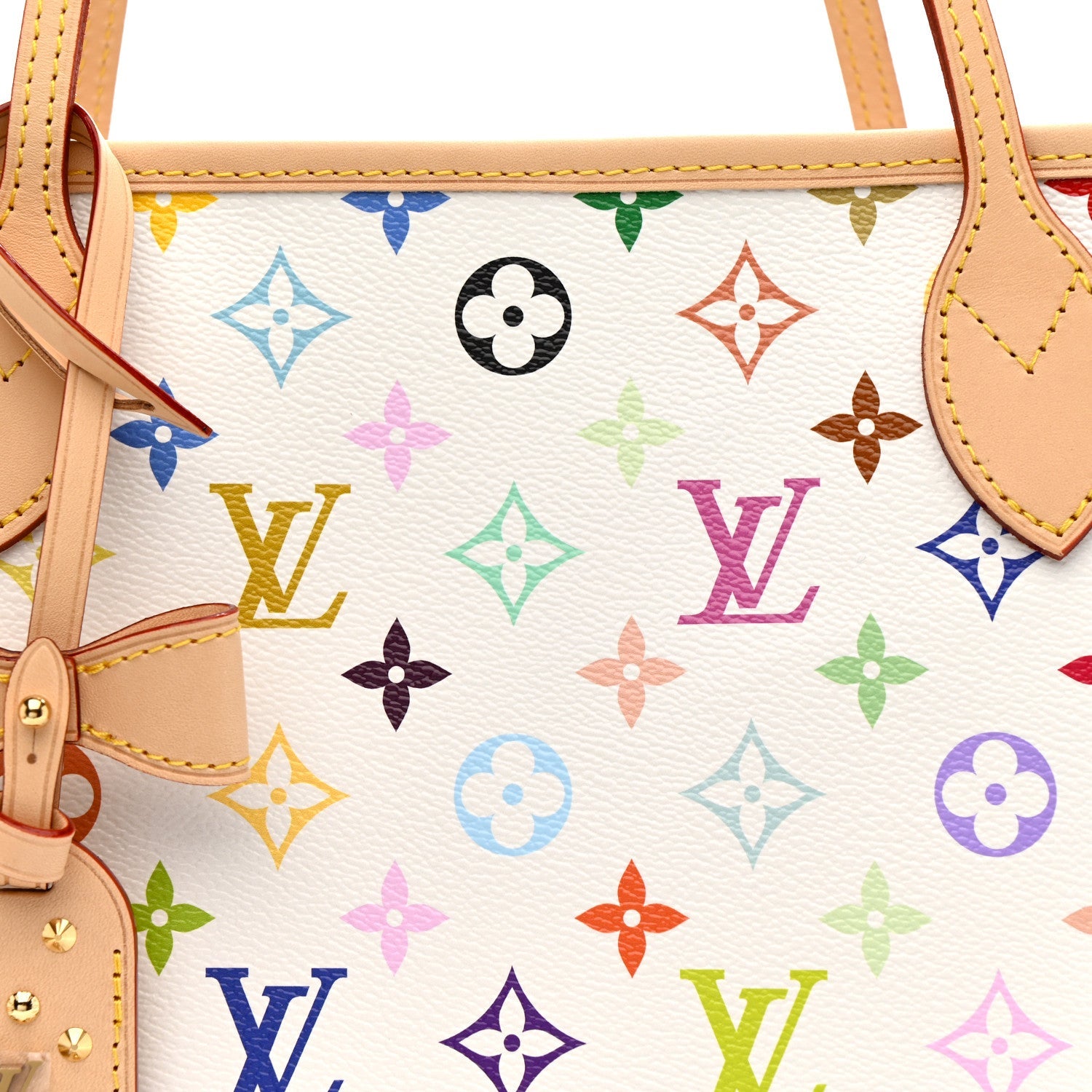 LV X TM Monogram Multicolor Neverfull MM White