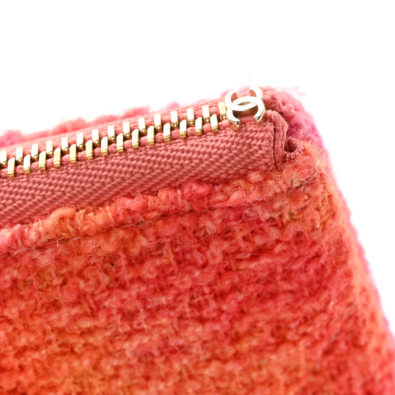 Tweed Large Chanel 19 Cosmetic Case Coral Pink