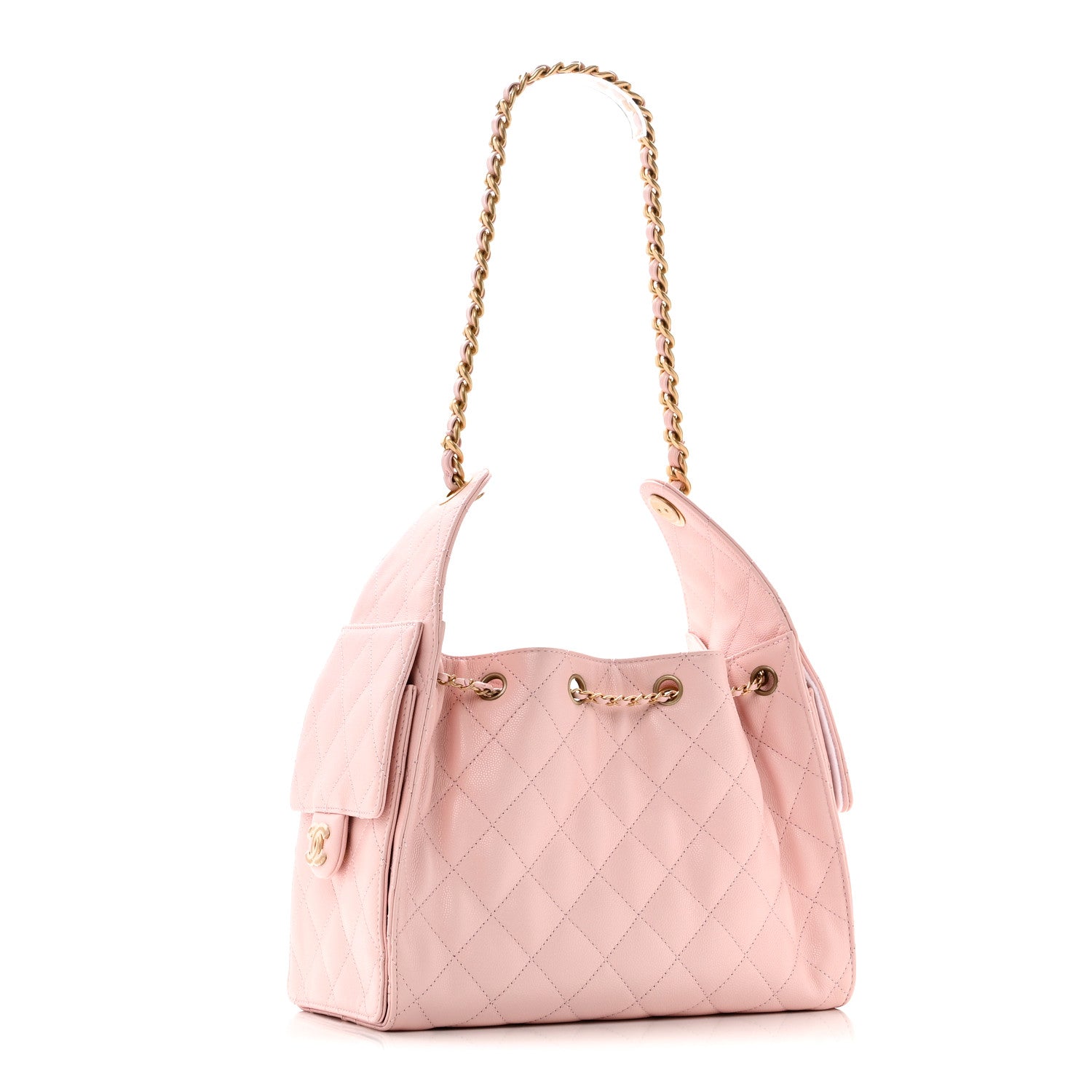 Caviar Quilted Small Chanel 25 Handbag Light Pink