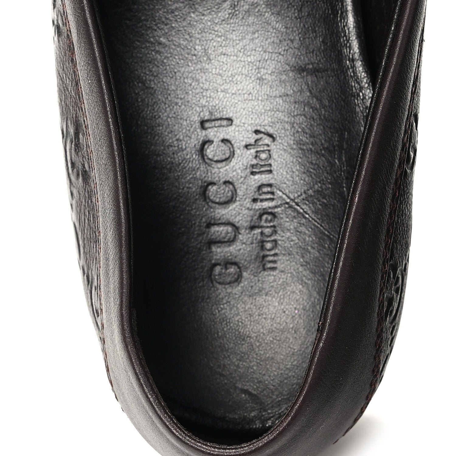 Guccissima Mens Driver Loafers 8 Chocolate