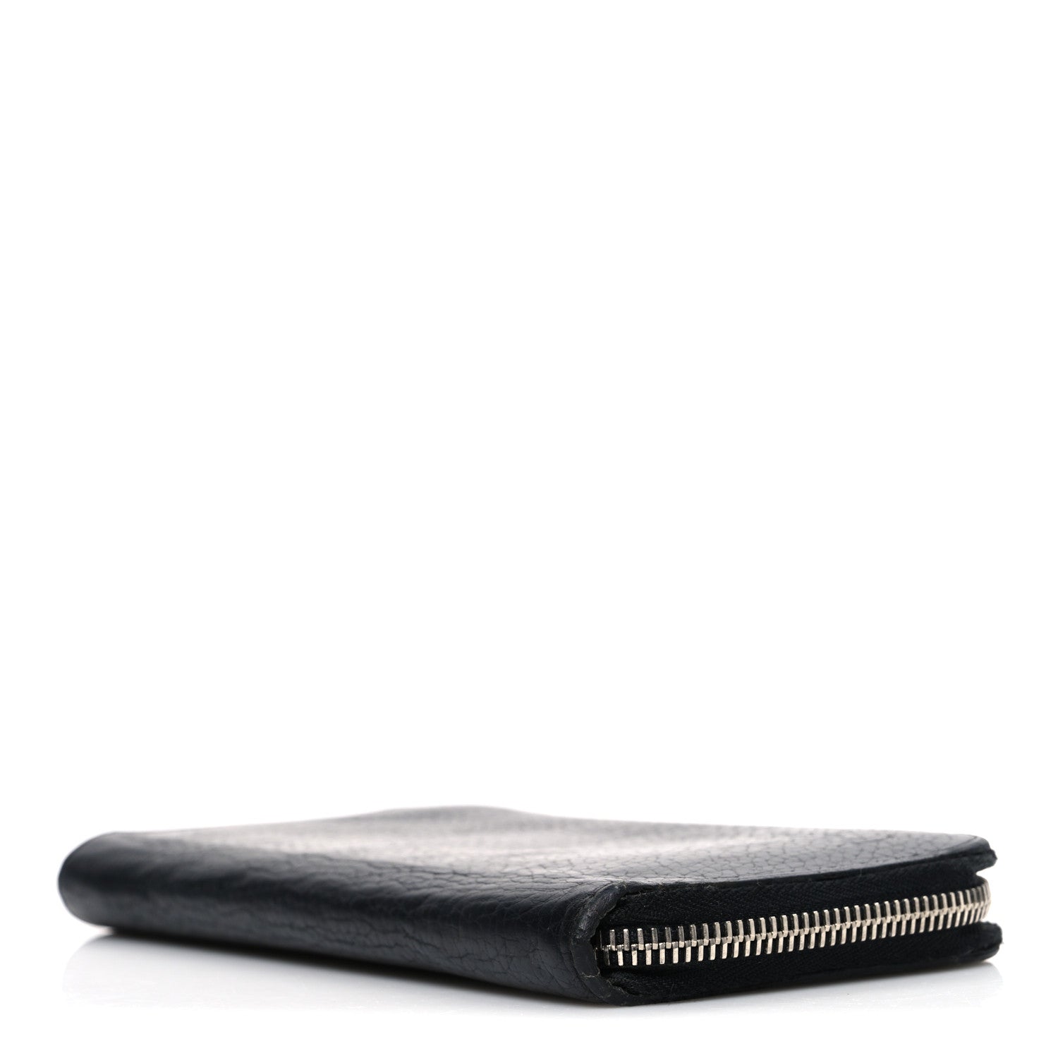 Taurillon Vertical Zippy Wallet Black