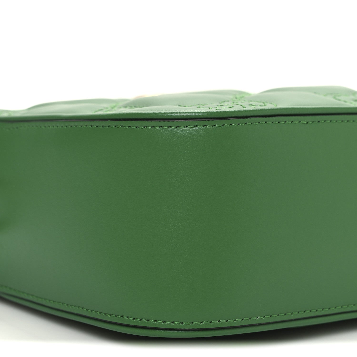 Calfskin GG Matelasse Shoulder Bag Spring Green Natural