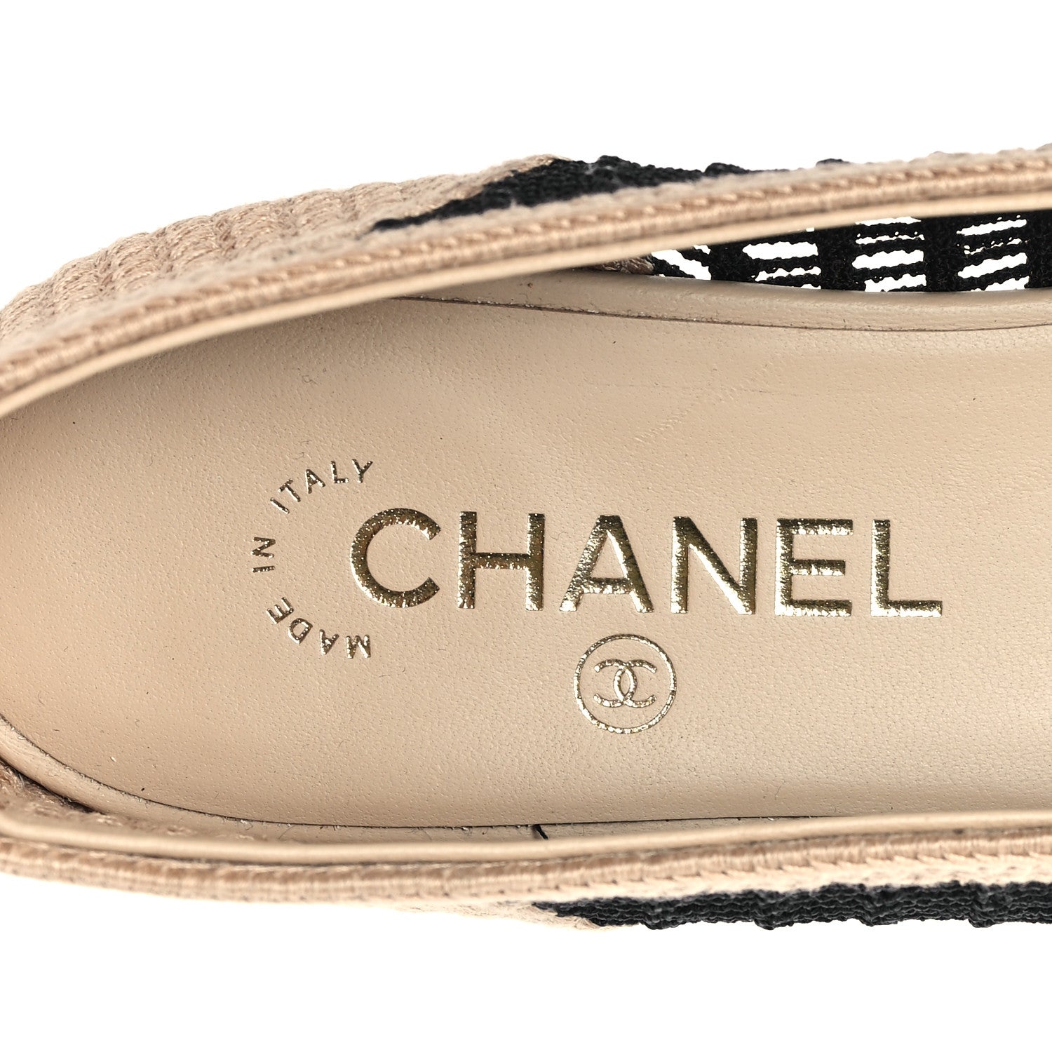 Raffia Cap Toe Ballerina Flats 39 Black Beige