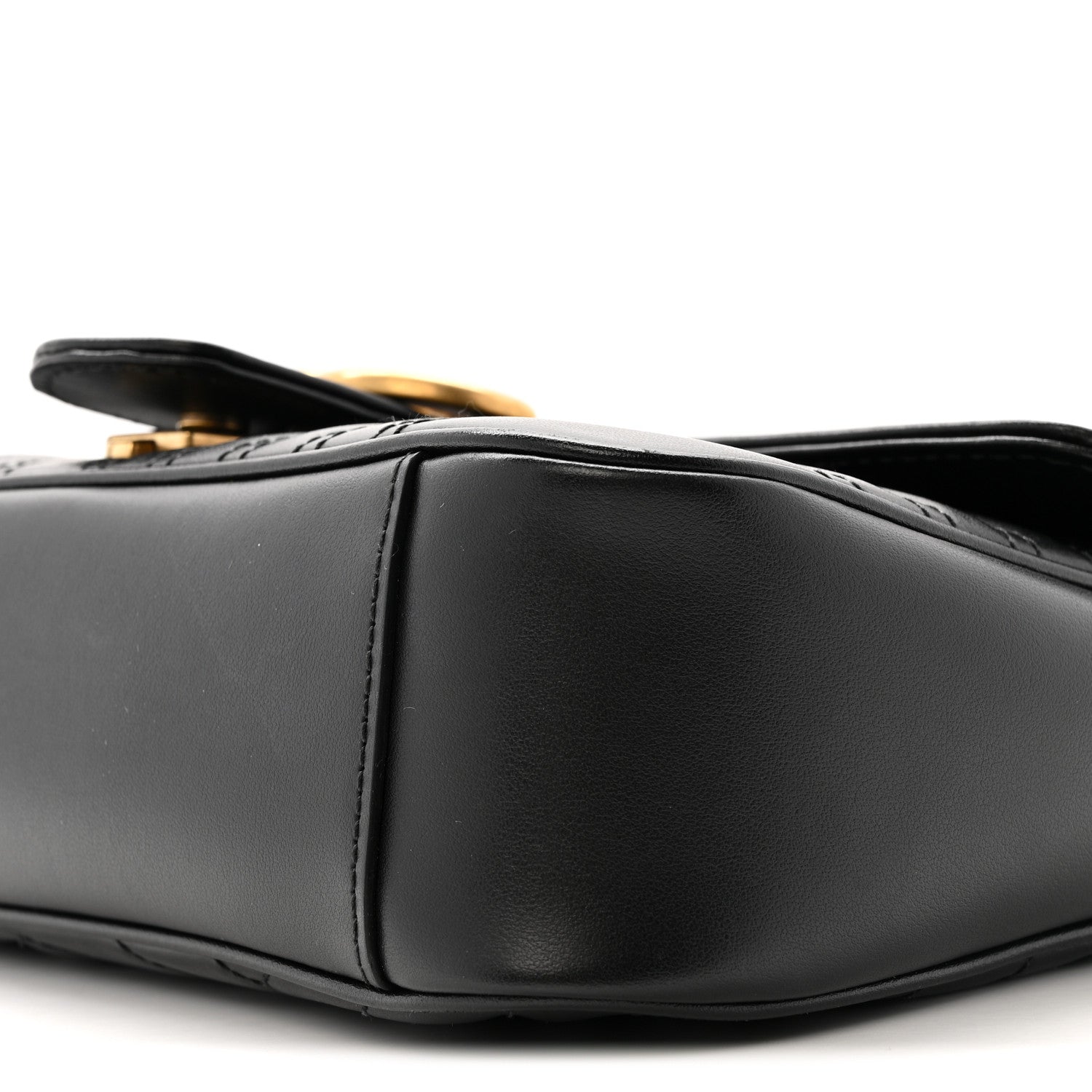 Calfskin Matelasse Small GG Marmont Shoulder Bag Black