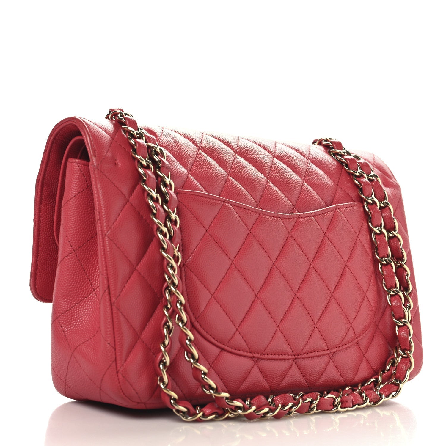 Caviar Quilted Medium Double Flap Pink