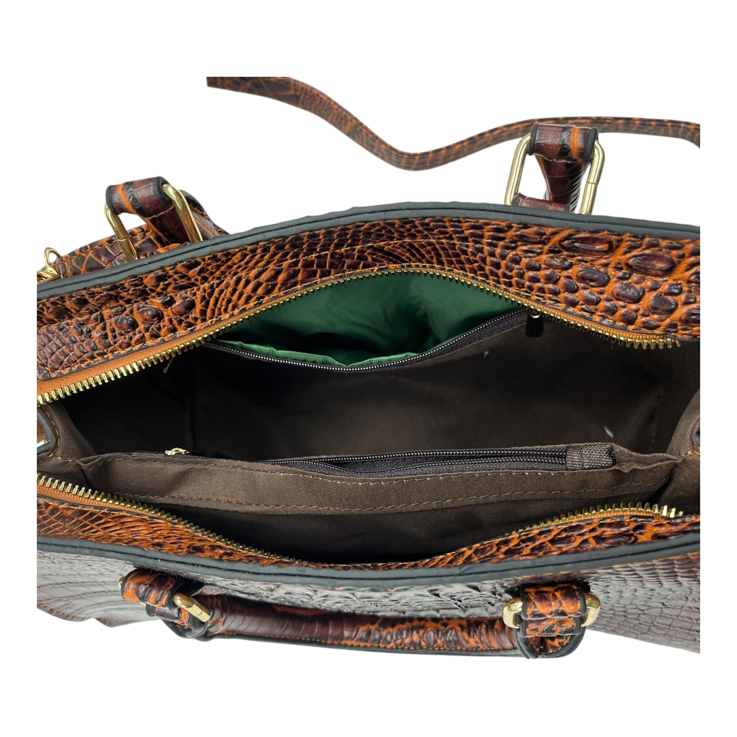 Crossbody By Clothes Mentor In Brown & Orange, Size:Medium