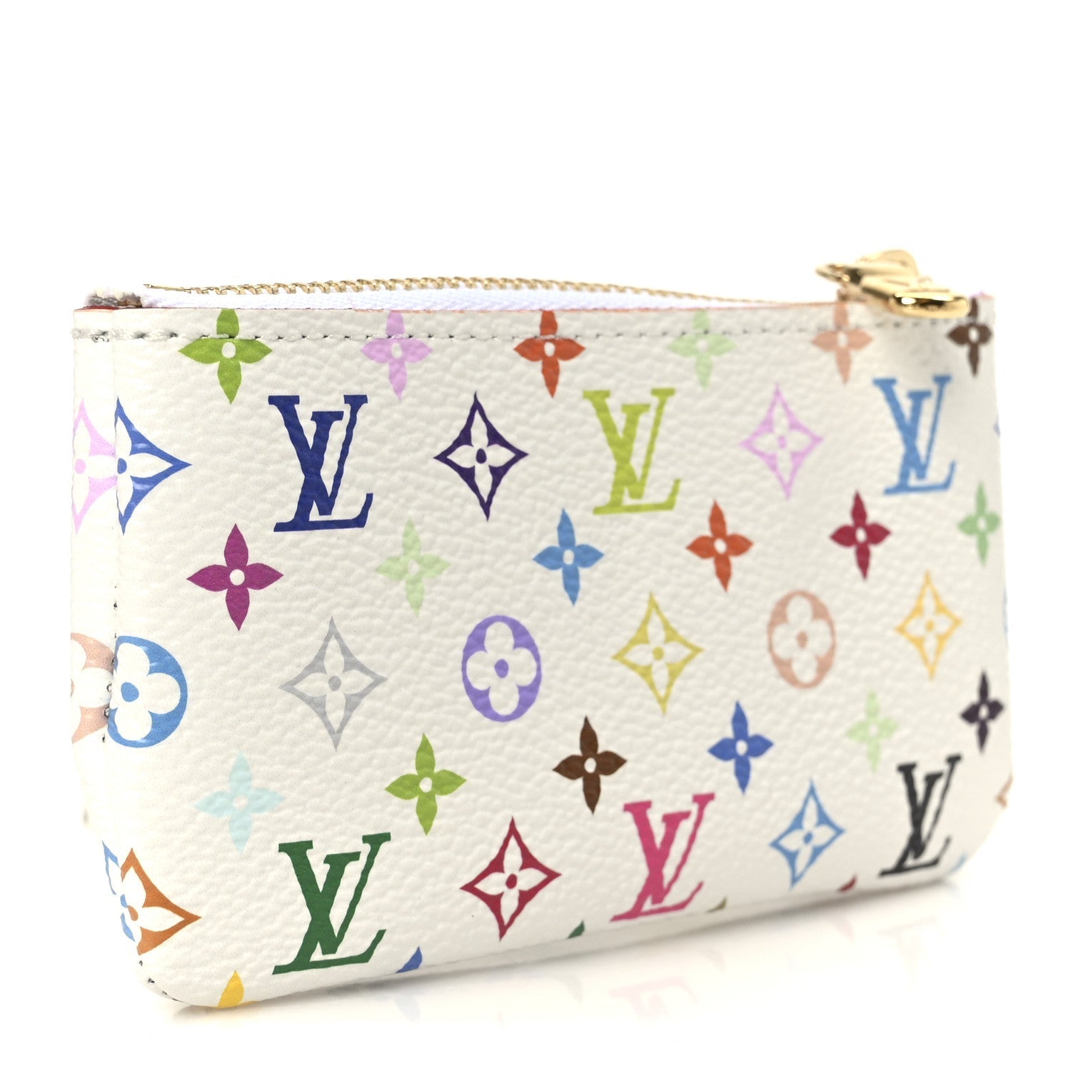 LV X TM Monogram Multicolor Key Pouch White