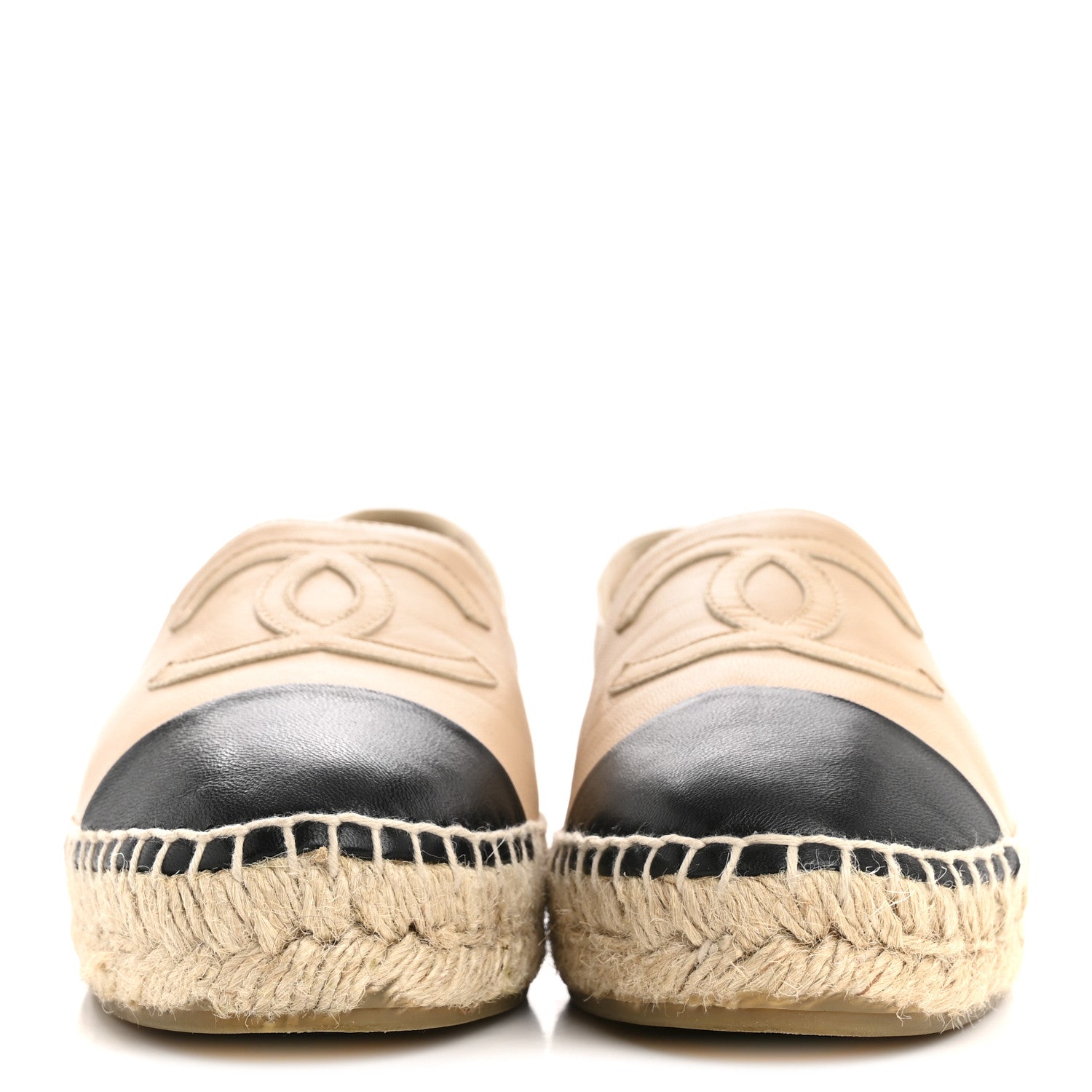 Lambskin CC Espadrilles 36 Beige Black