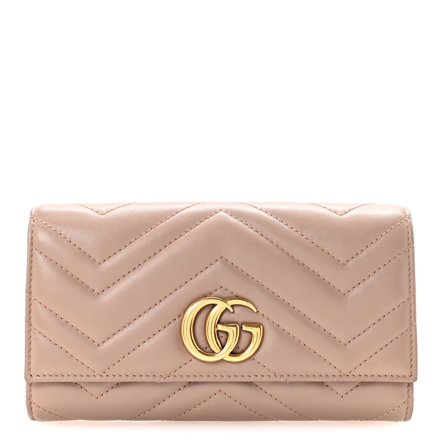 Calfskin Matelasse GG Marmont Continental Wallet Porcelain Rose