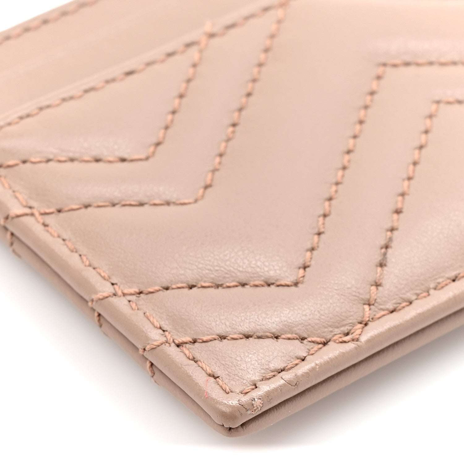 Calfskin Matelasse GG Marmont Card Holder Porcelain Rose