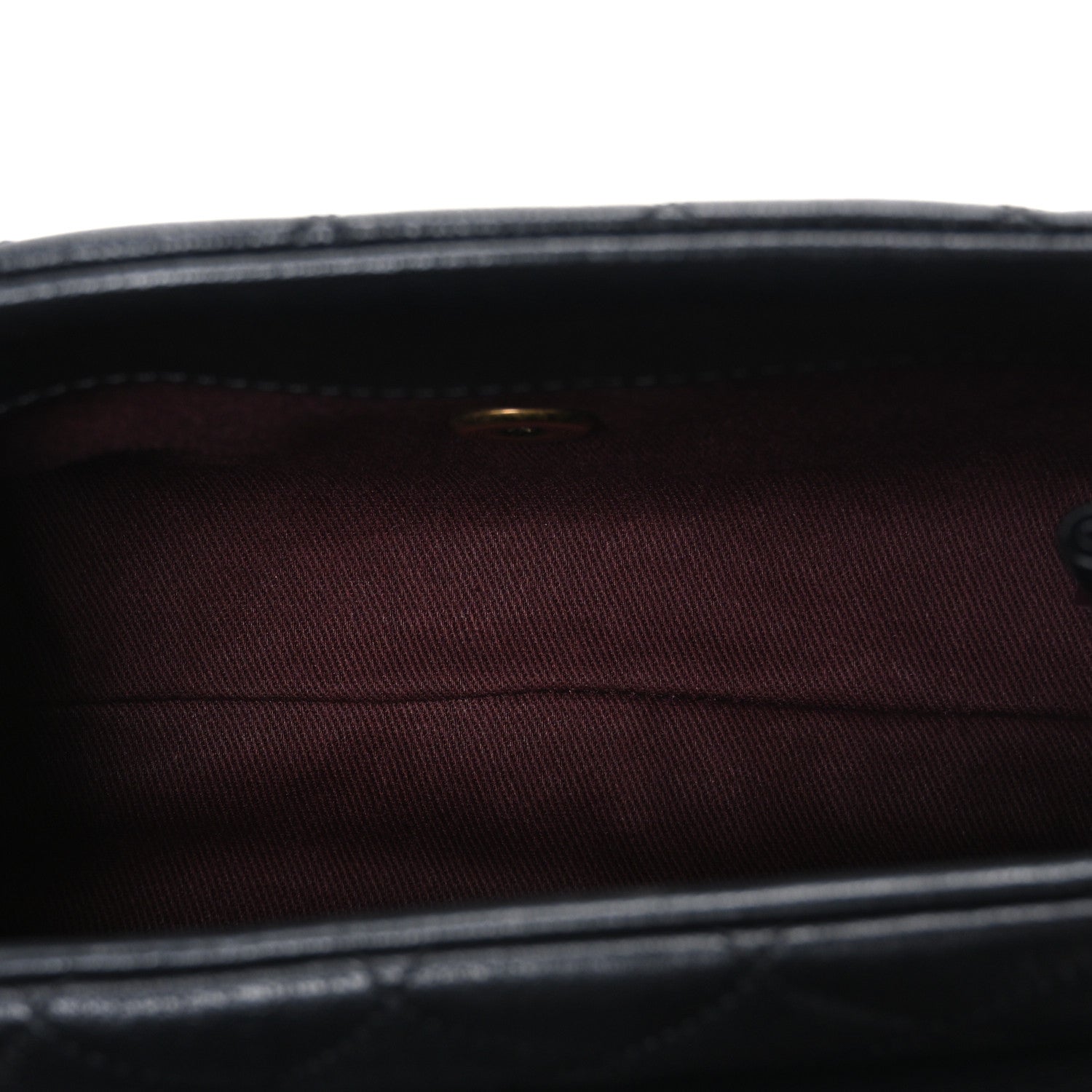 Shiny Sheepskin Quilted Mini Trapezio Flap Black