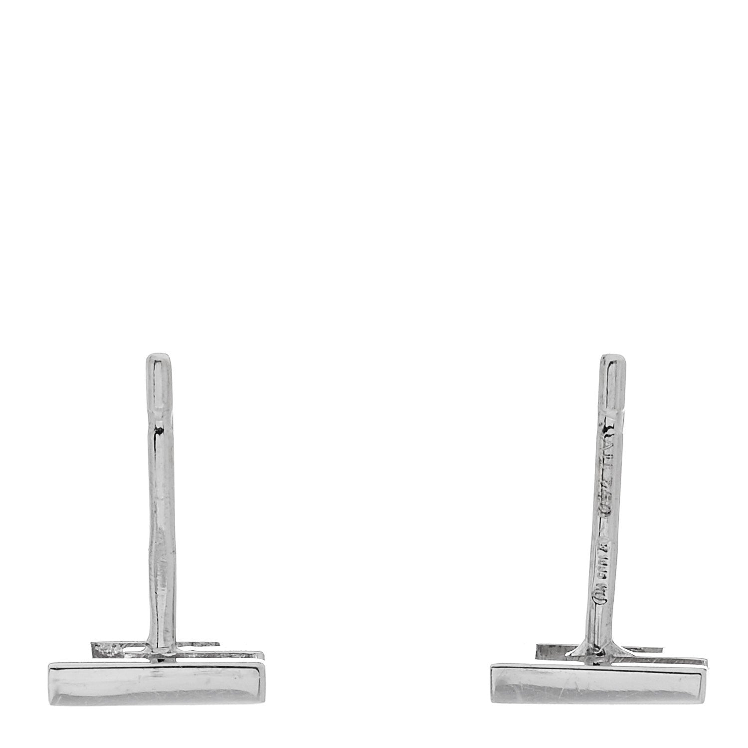 18K White Gold G Square Stud Earrings