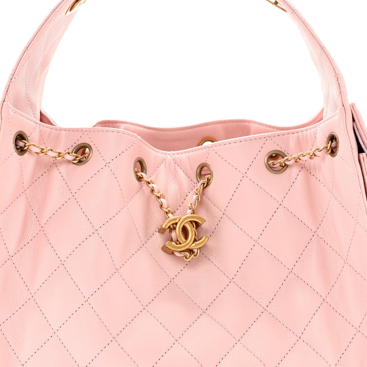 Caviar Quilted Small Chanel 25 Handbag Light Pink