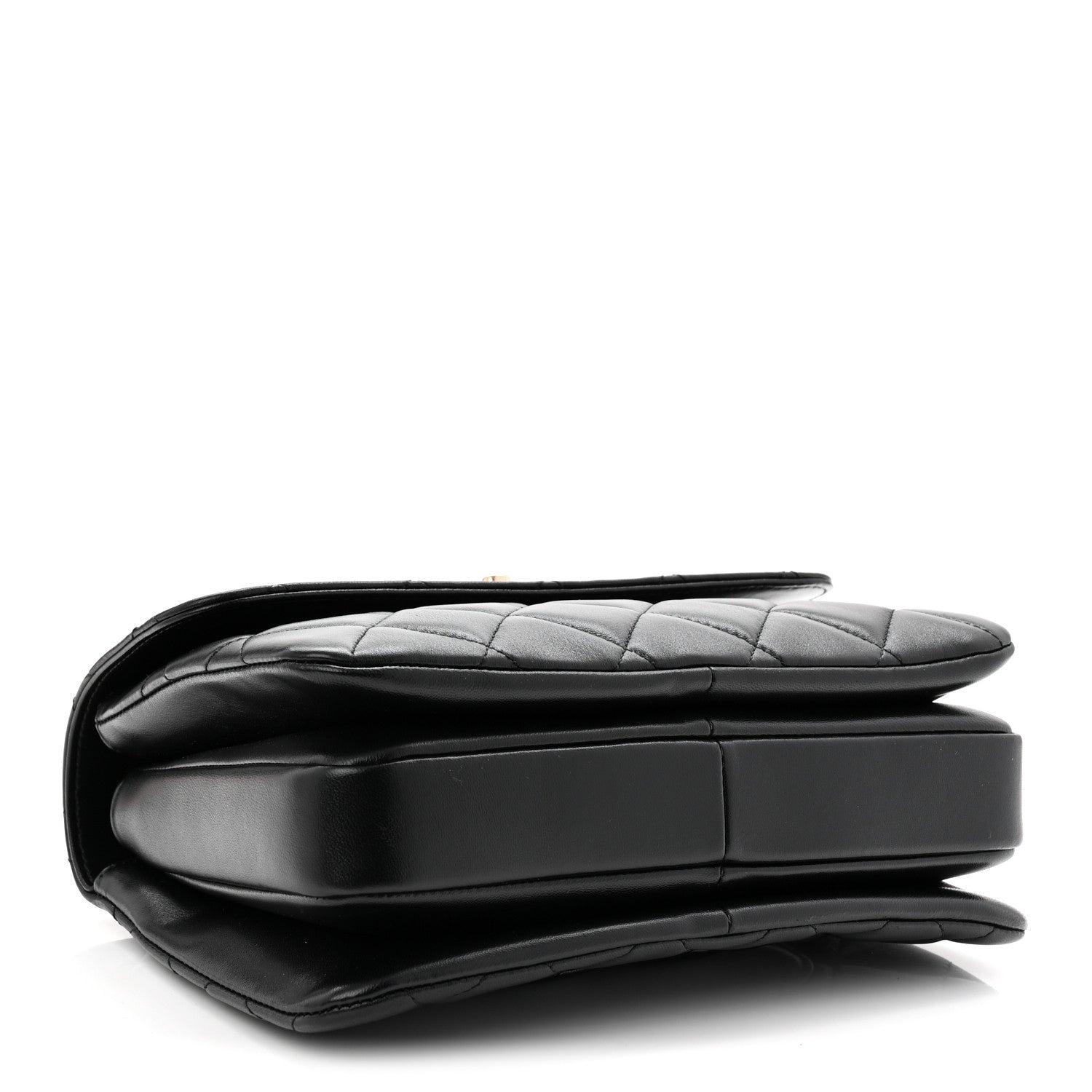 Lambskin Quilted Small Trendy CC Dual Handle Flap Bag Black