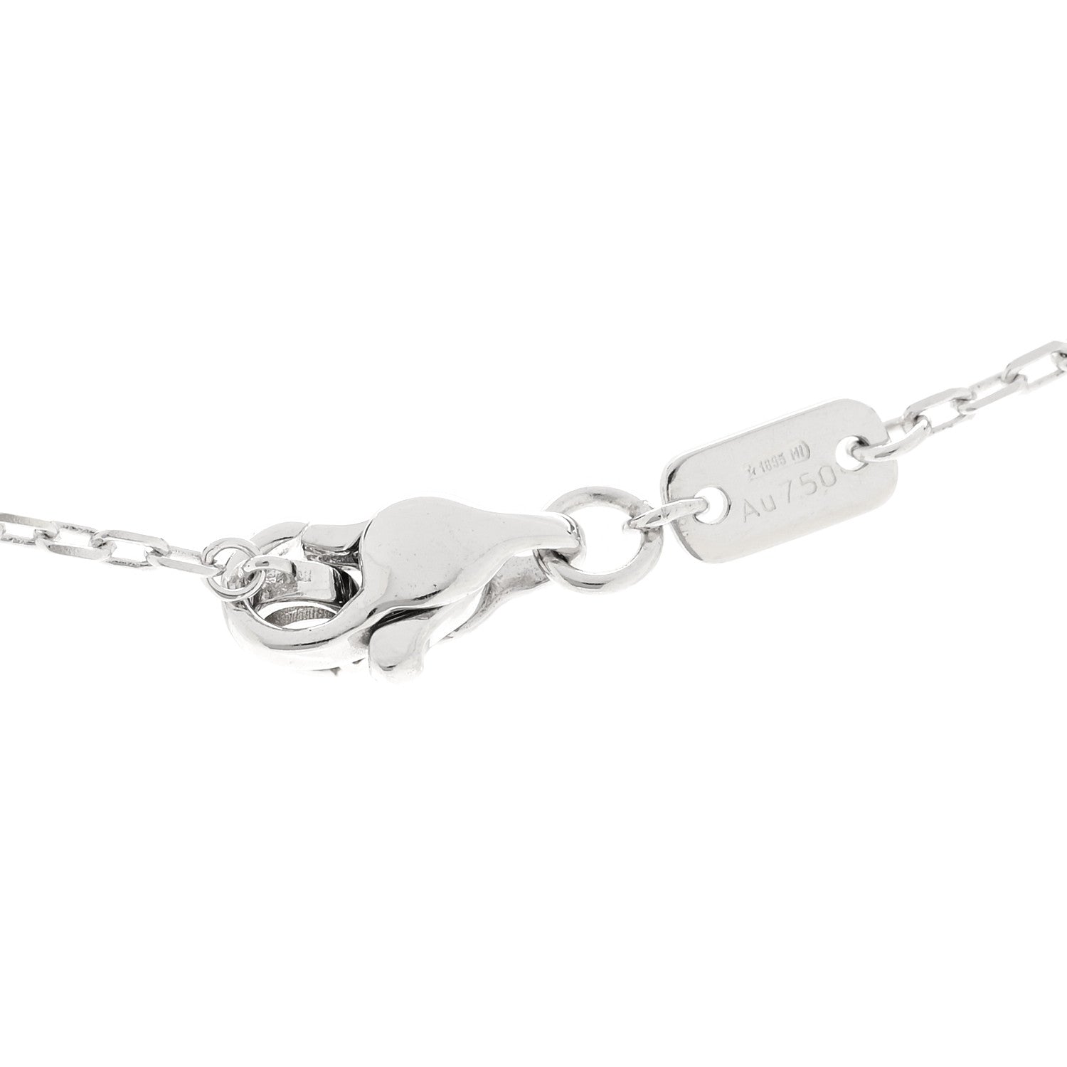 18K White Gold Diamond Running GG Pendant Necklace