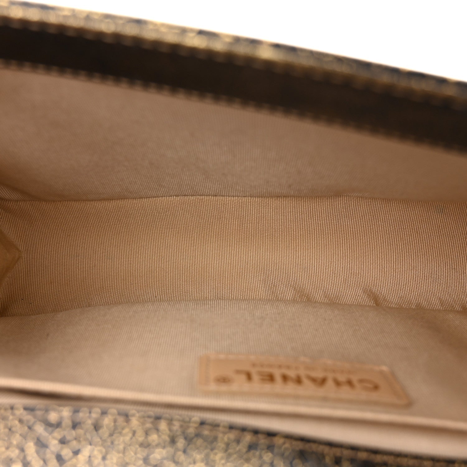 Cracked Metallic Calfskin Quilted Medium Boy Flap Gold