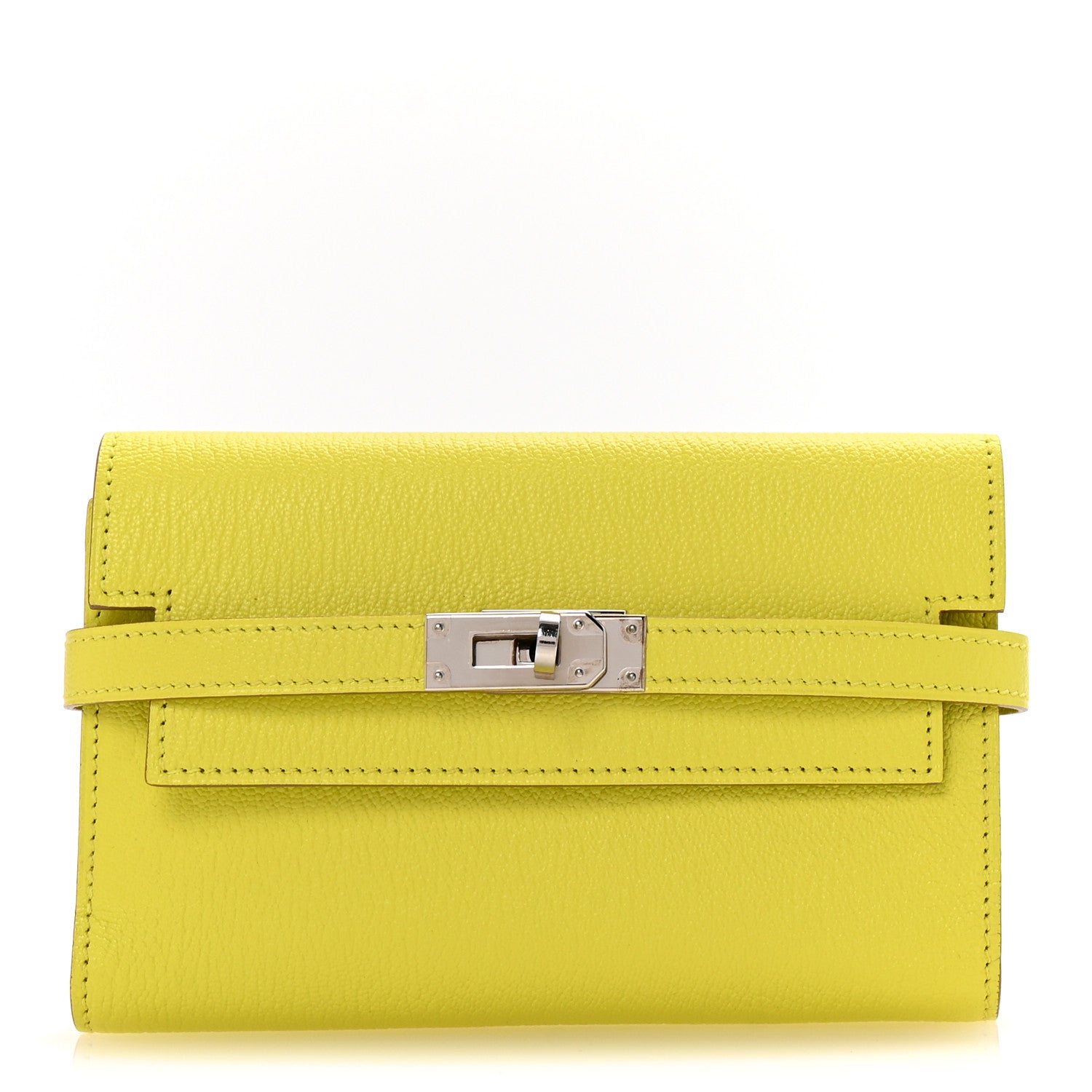 Chevre Mysore Medium Kelly Wallet Lime