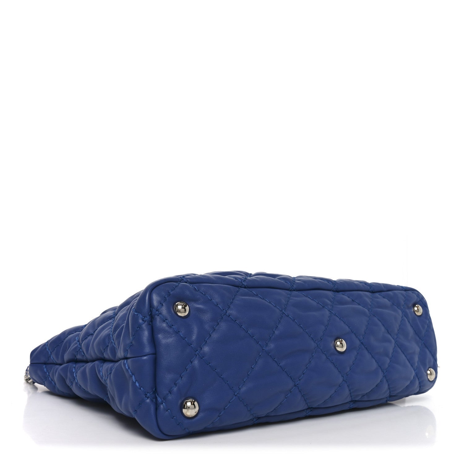 Calfskin Quilted French Riviera Hobo  Blue