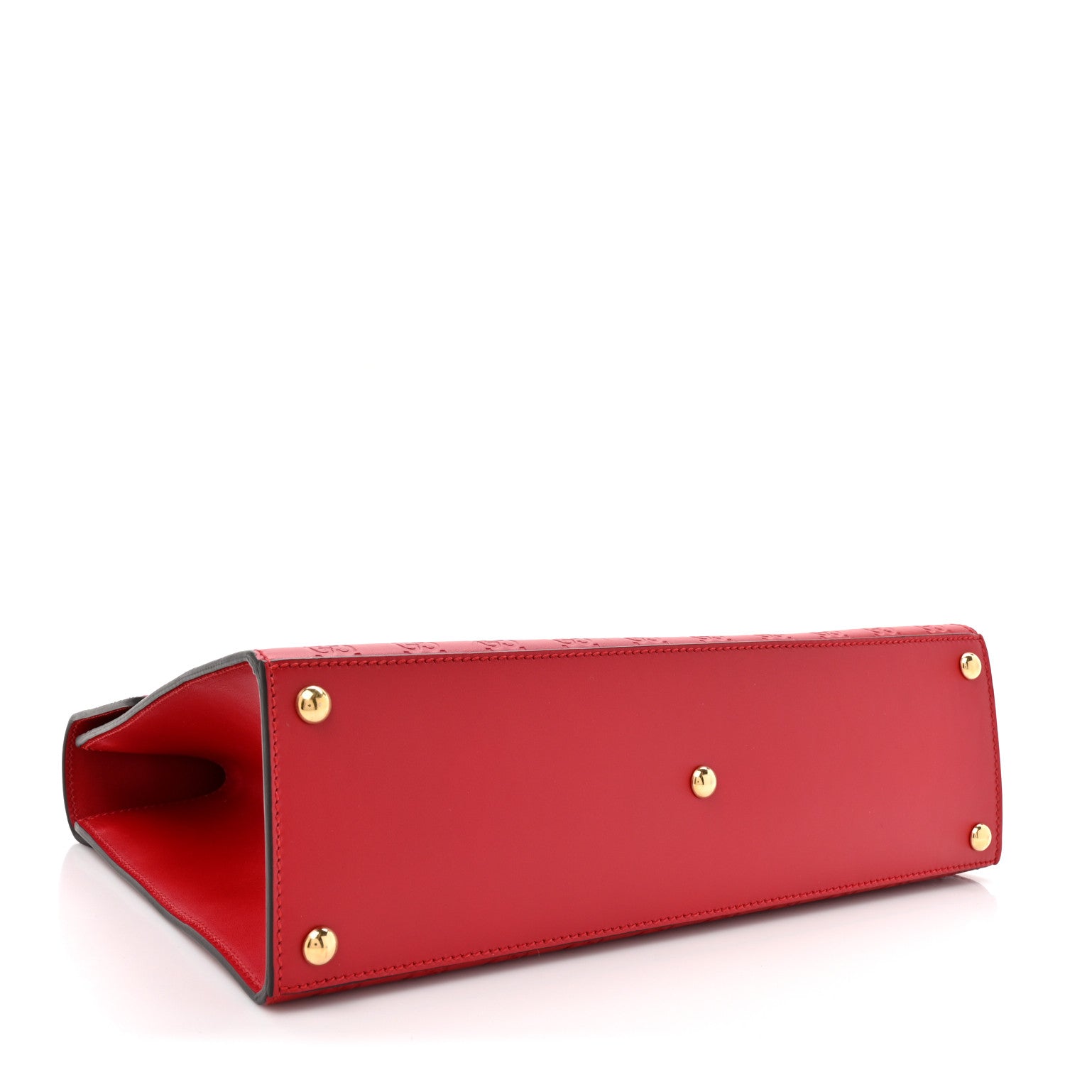 Guccissima Signature Medium Padlock Top Handle Bag Hibiscus Red