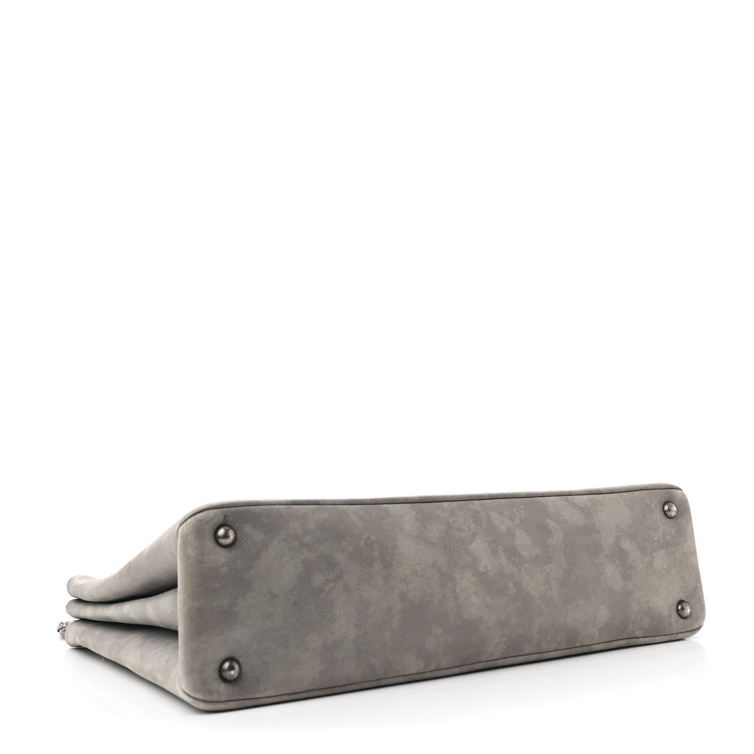 Iridescent Calfskin CC East West Shopping Tote Light Grey