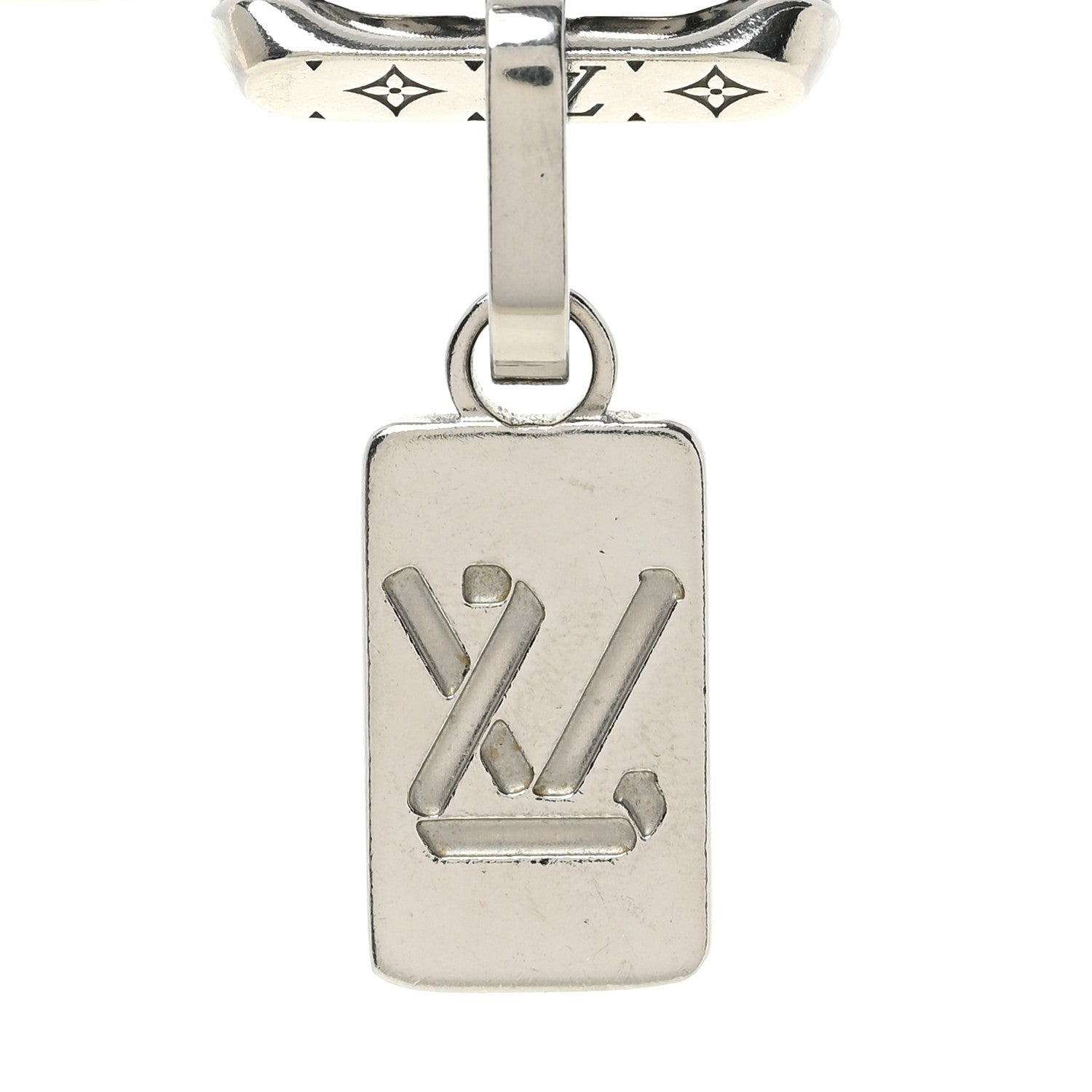 Metal Resin Monogram Chain Bracelet  Silver