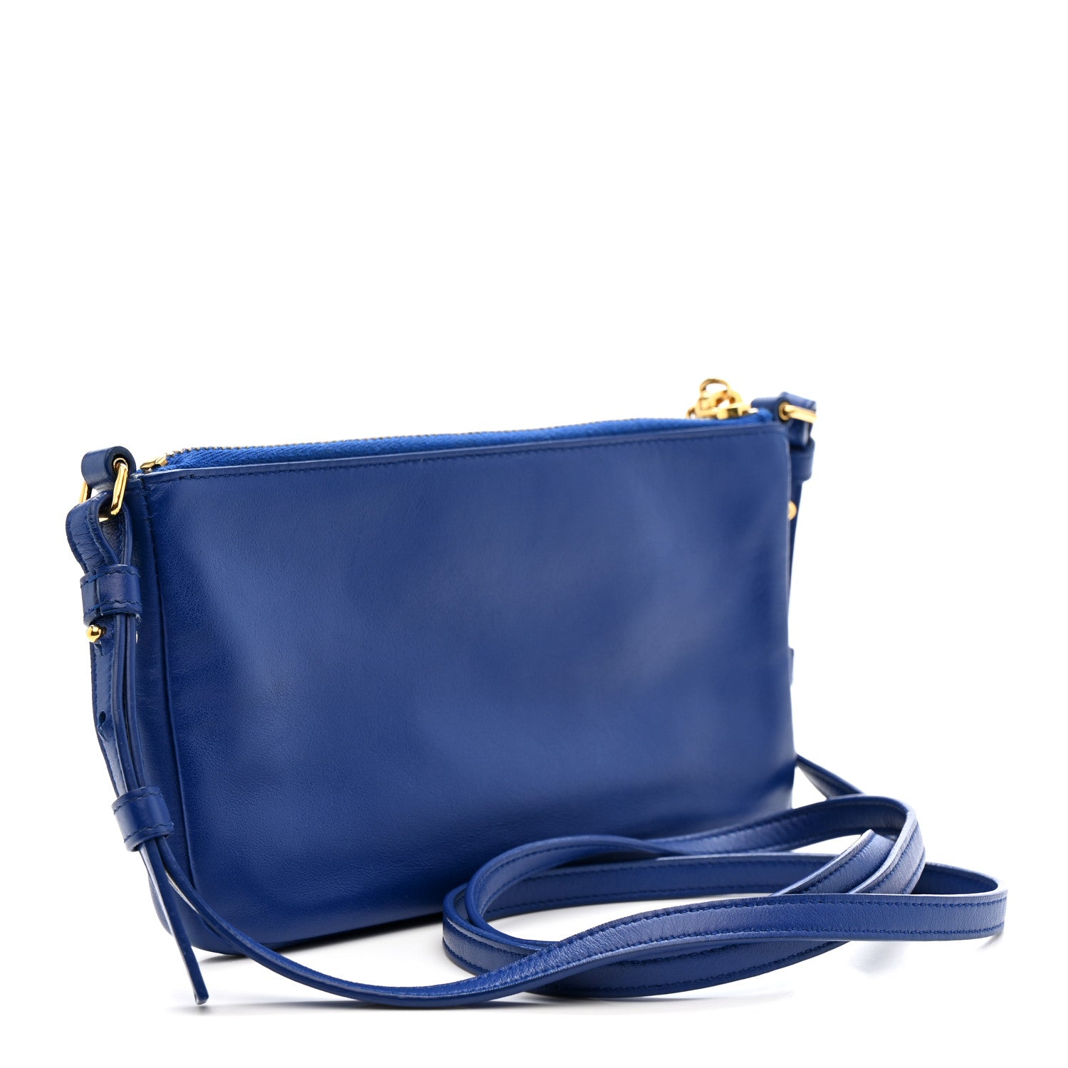 Calfskin Monogram Phone Pouch Crossbody Bag Blue Majorelle