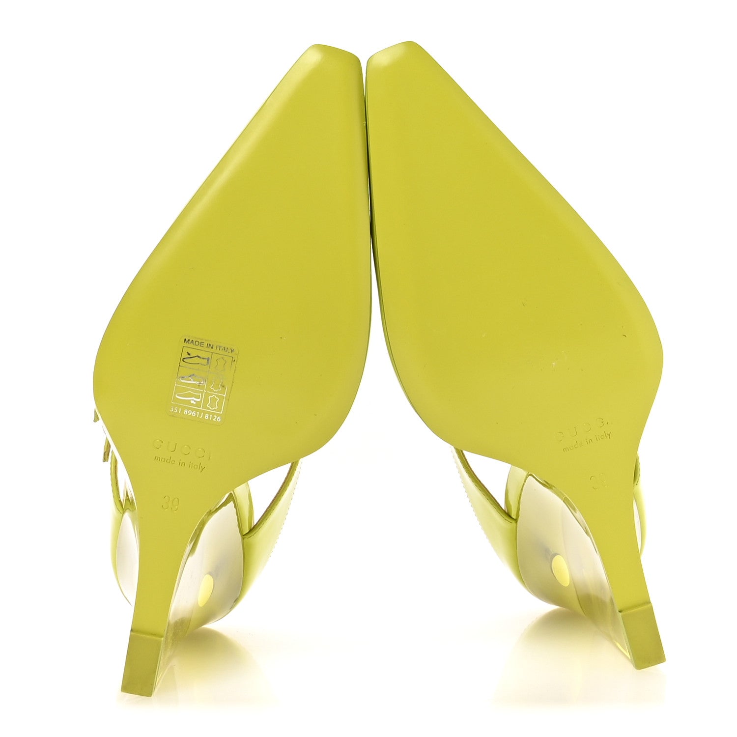 Regent Calfskin Lucite Wedge 110 Mules 39 Firefly
